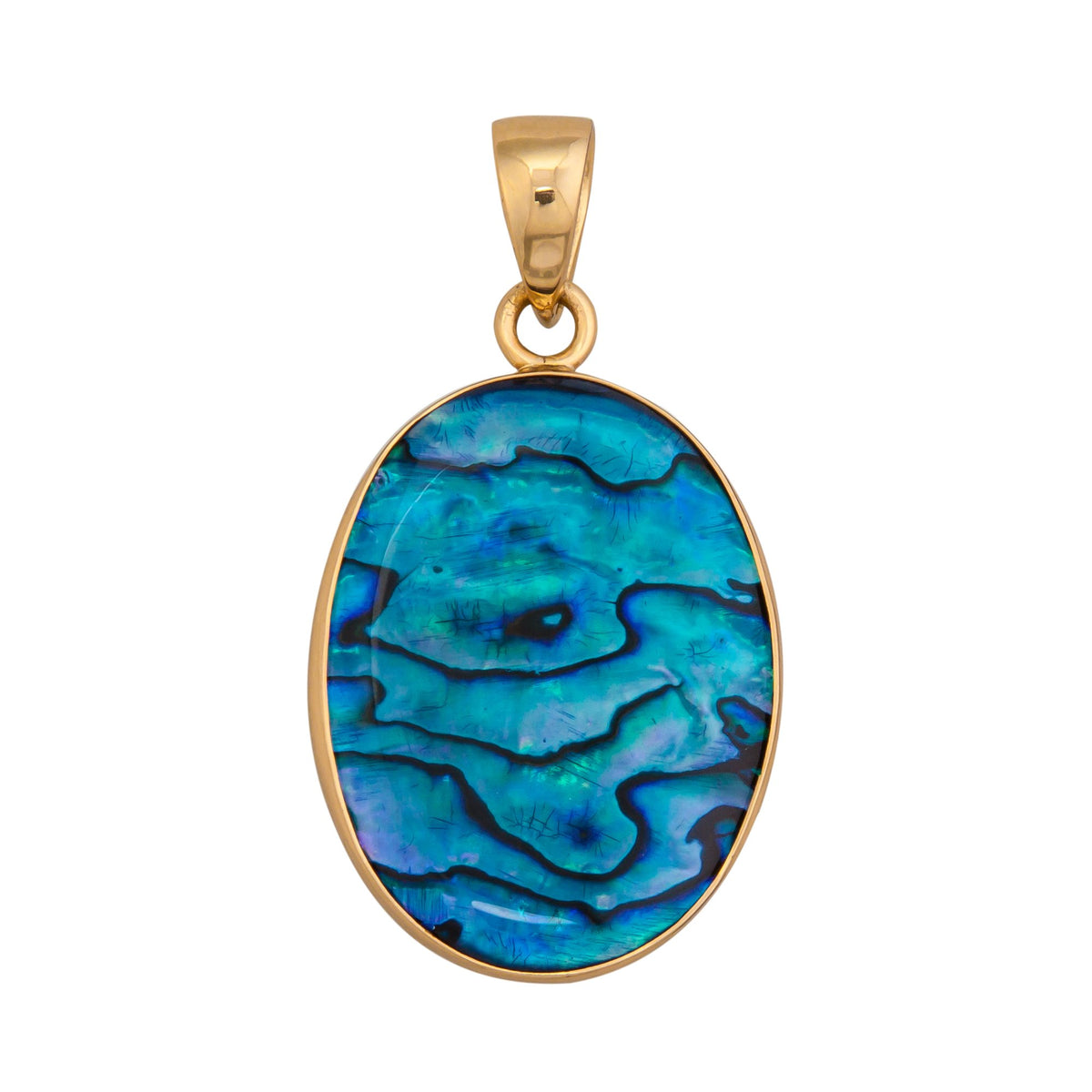 Alchemia Blue Abalone Pendant - Front View | Charles Albert Jewelry