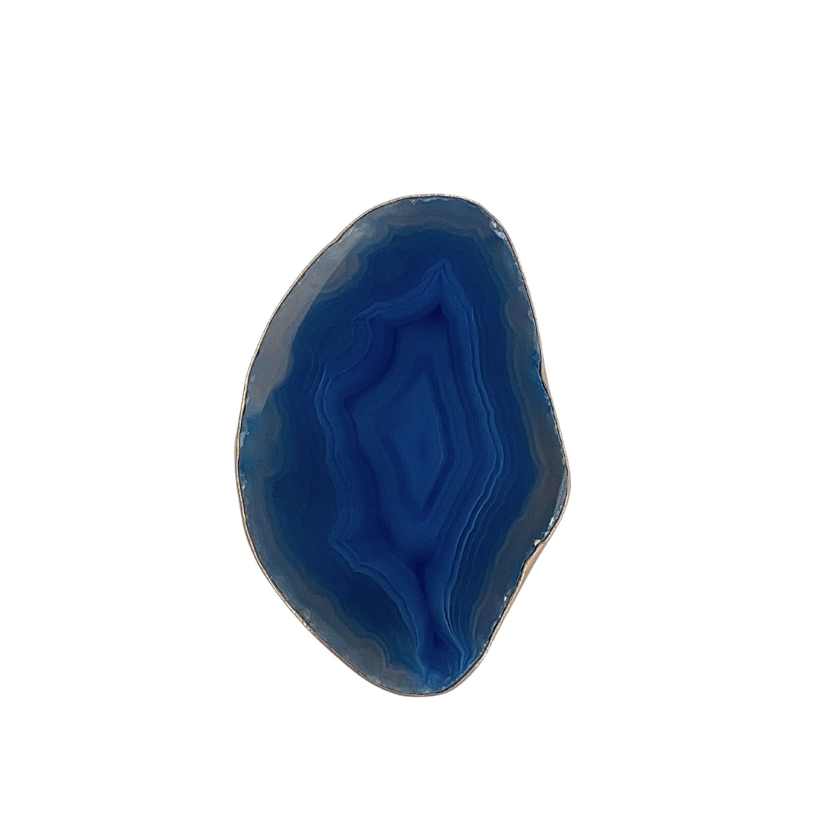 Alchemia Blue Agate Slice Adjustable Ring - Style #10 | Charles Albert Jewelry