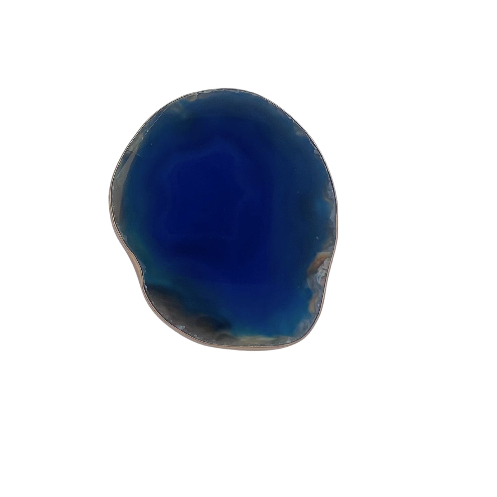 Alchemia Blue Agate Slice Adjustable Ring - Style #7 | Charles Albert Jewelry