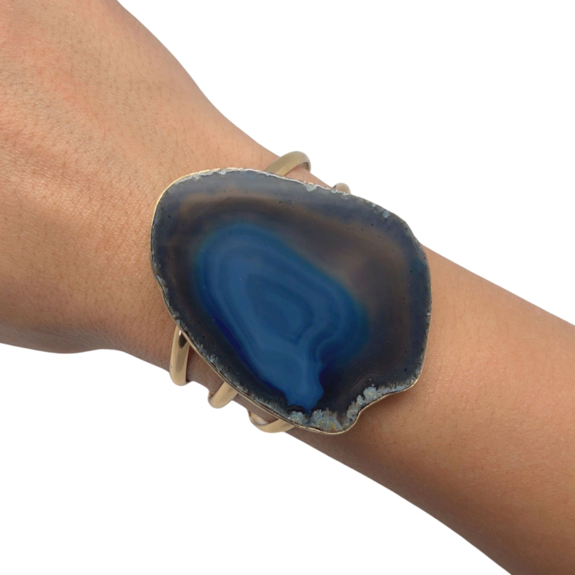 Alchemia Blue Agate Slice Multi-Band Cuff - Style #10 | Charles Albert Jewelry