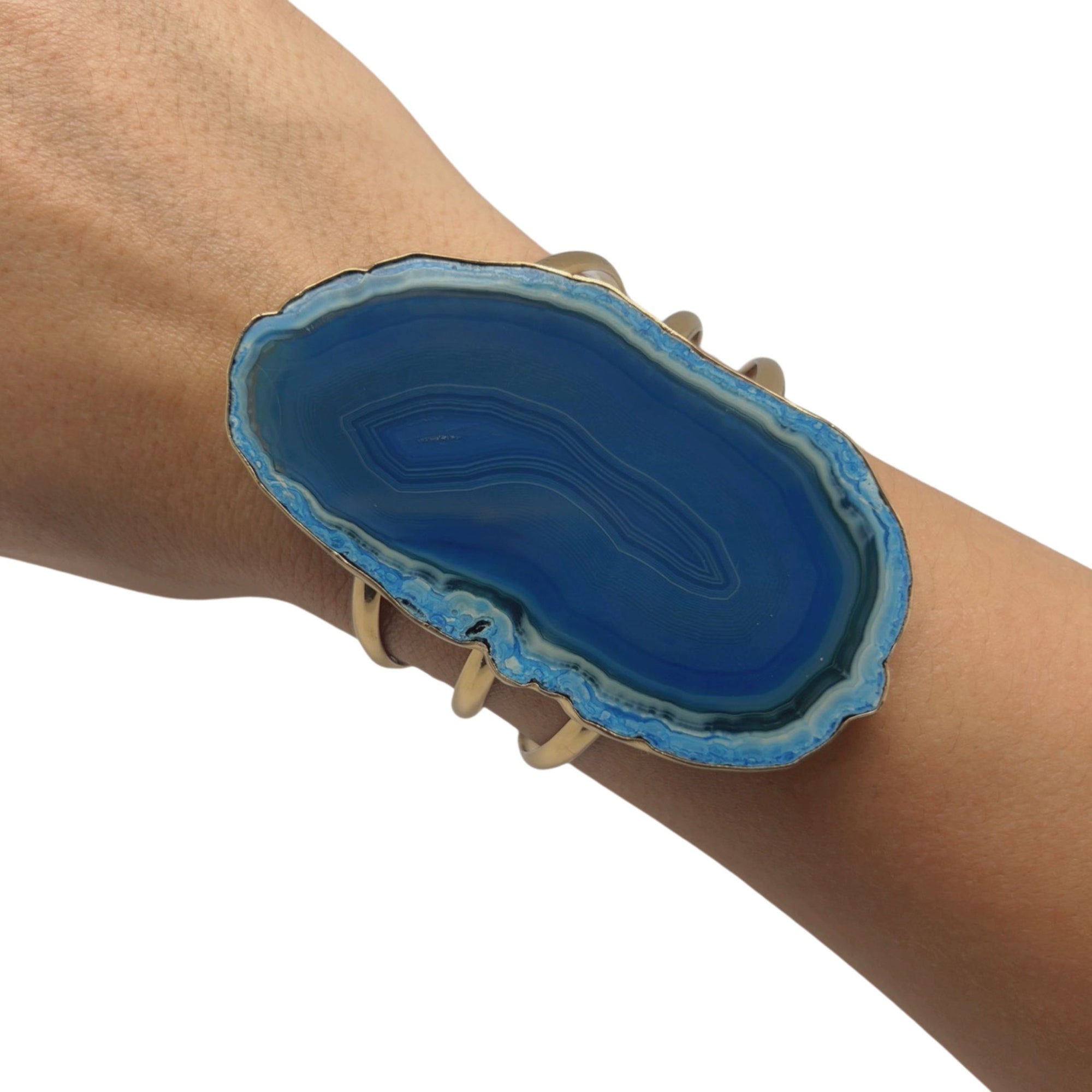 Alchemia Blue Agate Slice Multi-Band Cuff - Style #14 | Charles Albert Jewelry