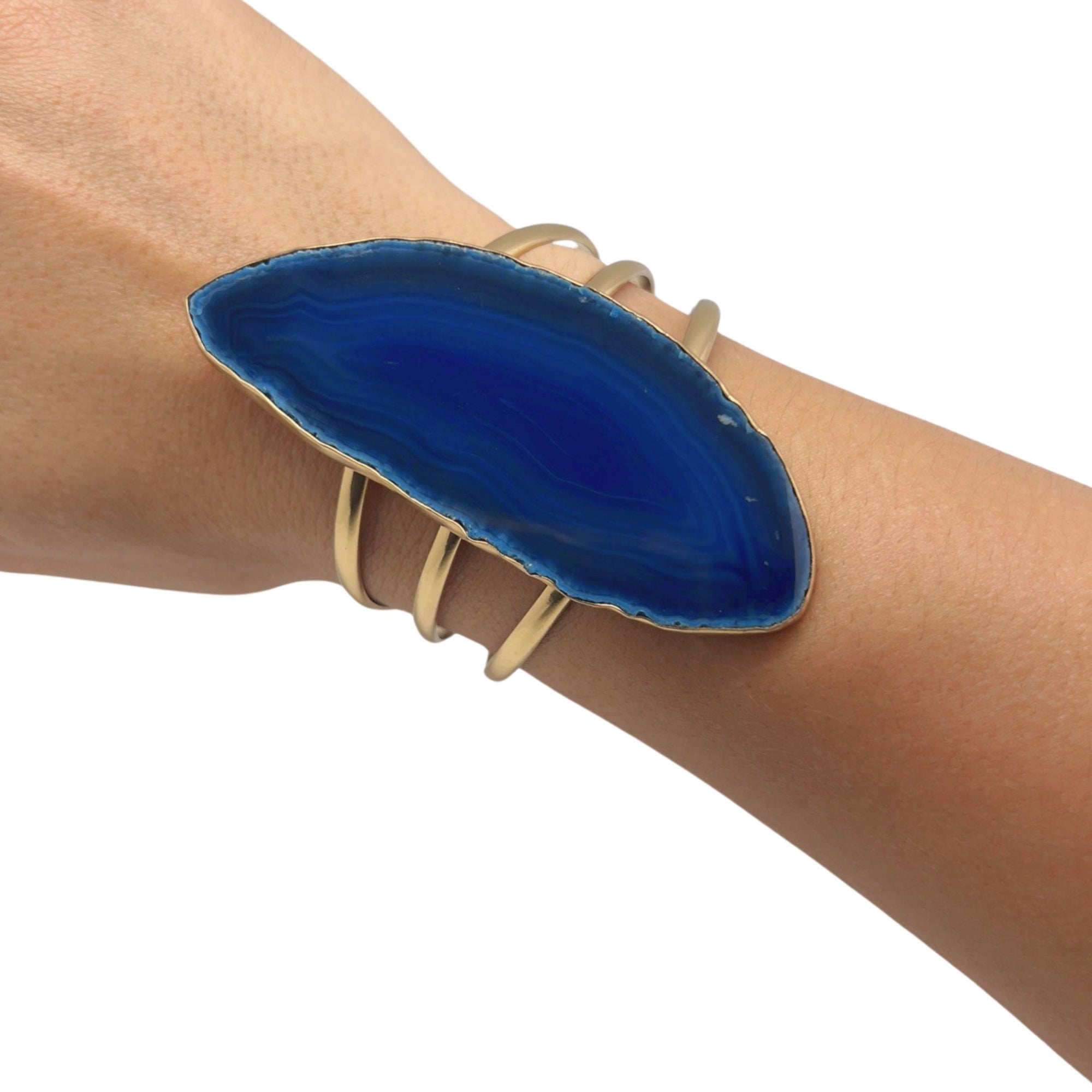 Alchemia Blue Agate Slice Multi-Band Cuff - Style #19 | Charles Albert Jewelry