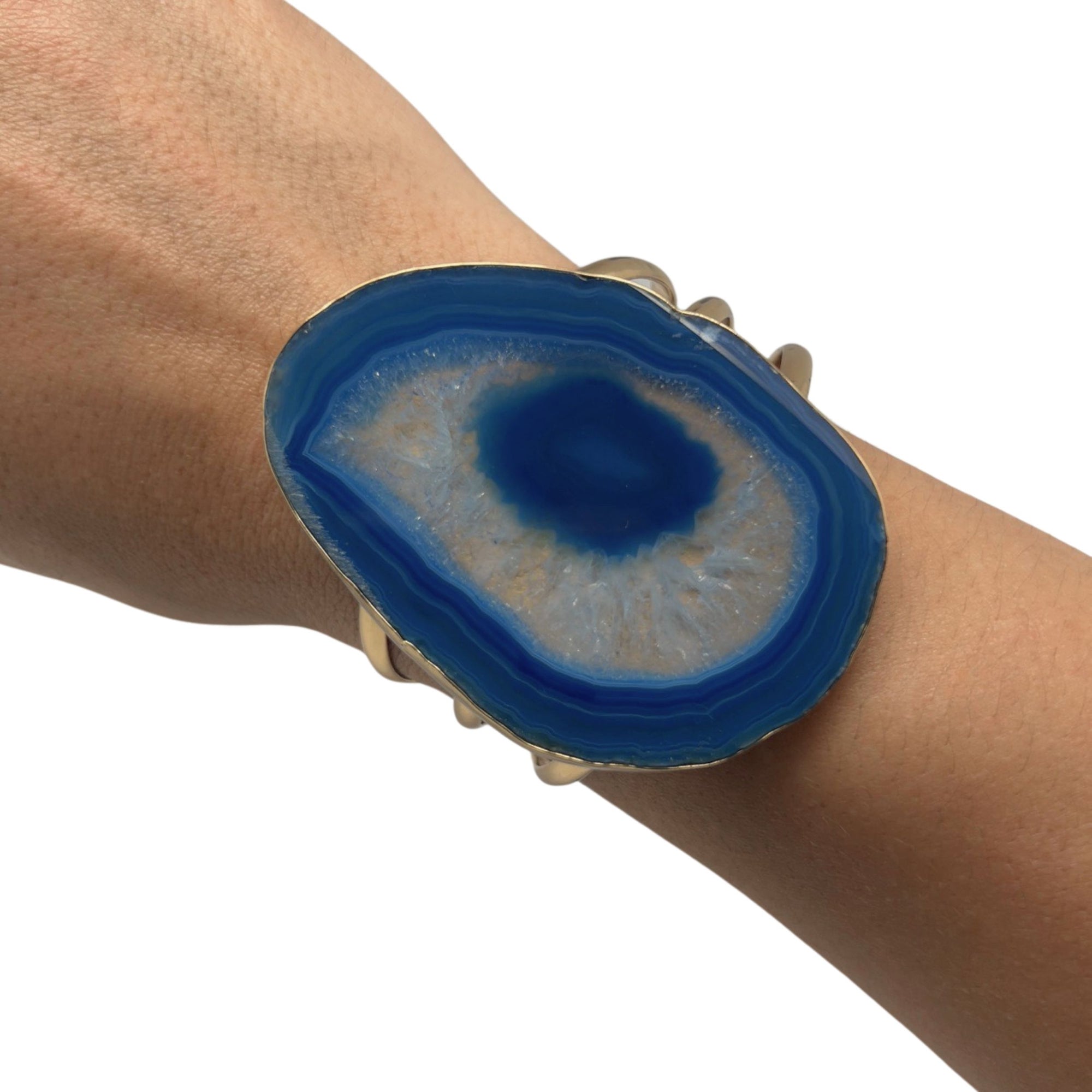 Alchemia Blue Agate Slice Multi-Band Cuff - Style #21 | Charles Albert Jewelry