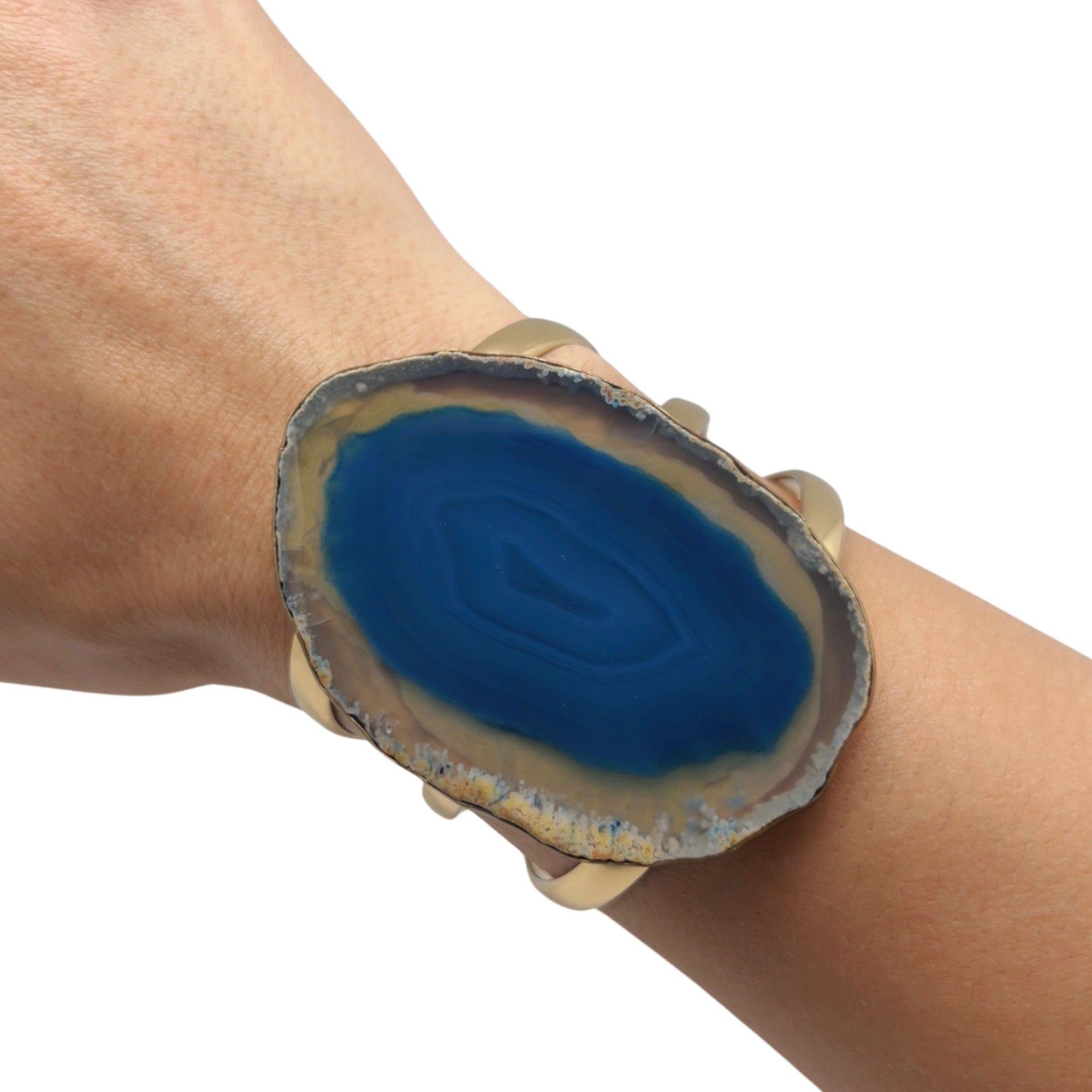 Alchemia Blue Agate Slice Multi-Band Cuff - Style #22 | Charles Albert Jewelry