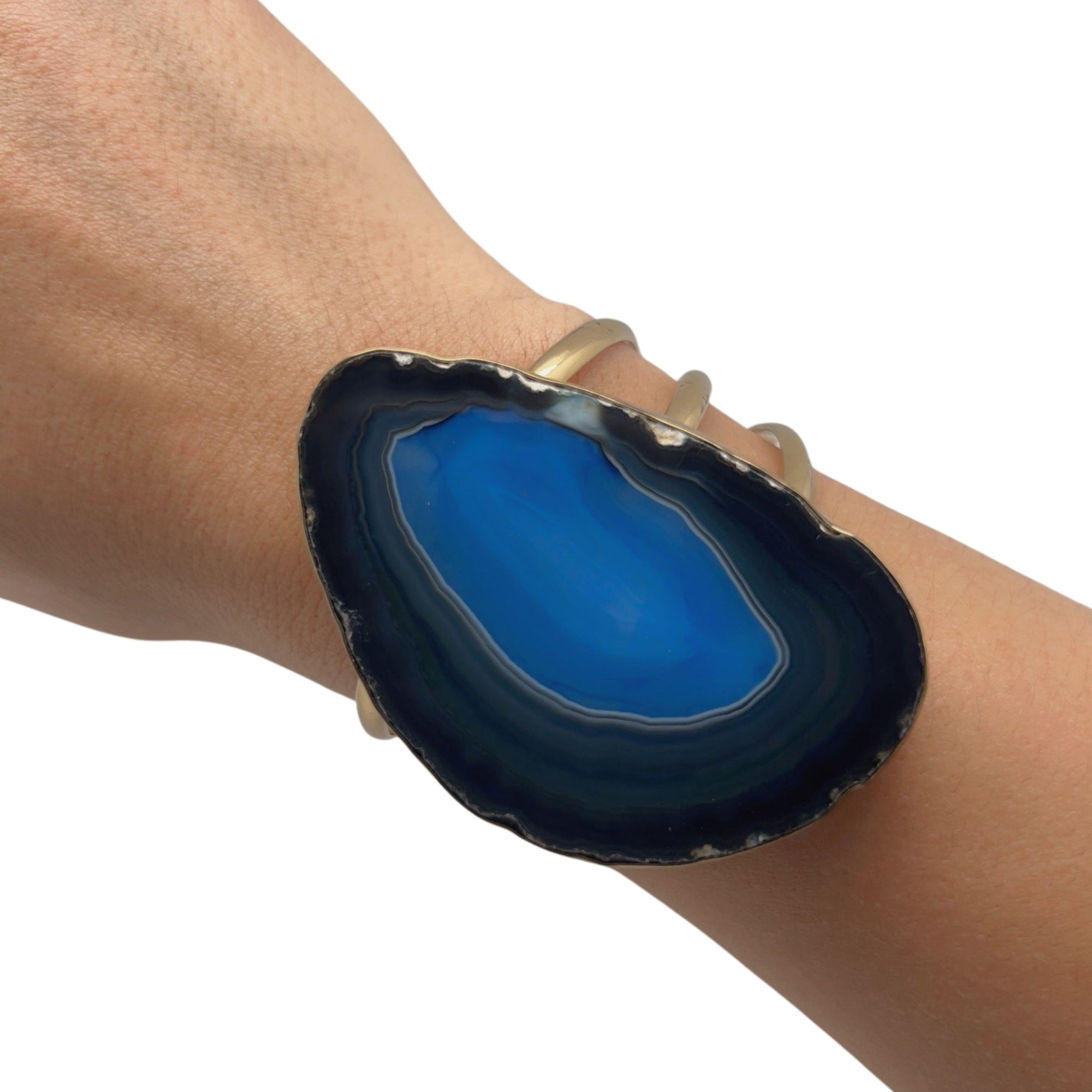 Alchemia Blue Agate Slice Multi-Band Cuff - Style #24 | Charles Albert Jewelry