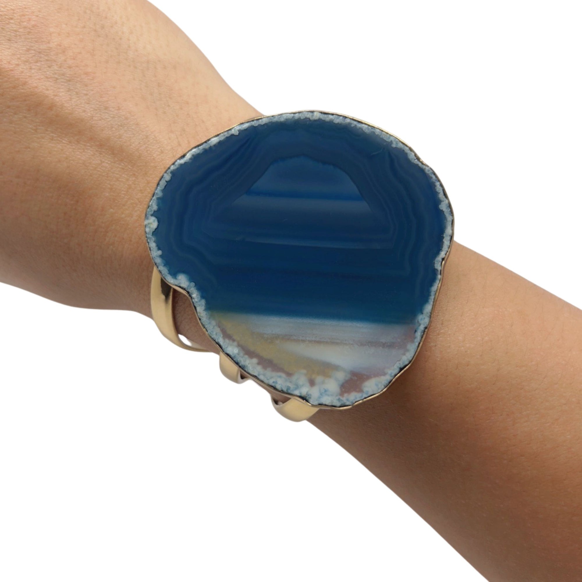 Alchemia Blue Agate Slice Multi-Band Cuff - Style #28 | Charles Albert Jewelry