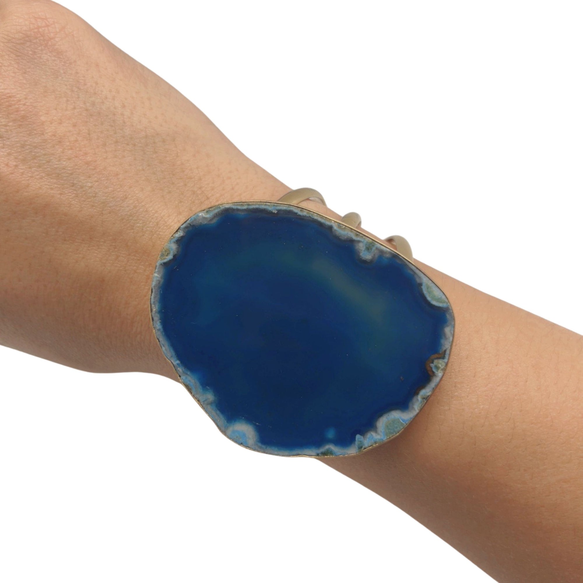 Alchemia Blue Agate Slice Multi-Band Cuff - Style #31 | Charles Albert Jewelry