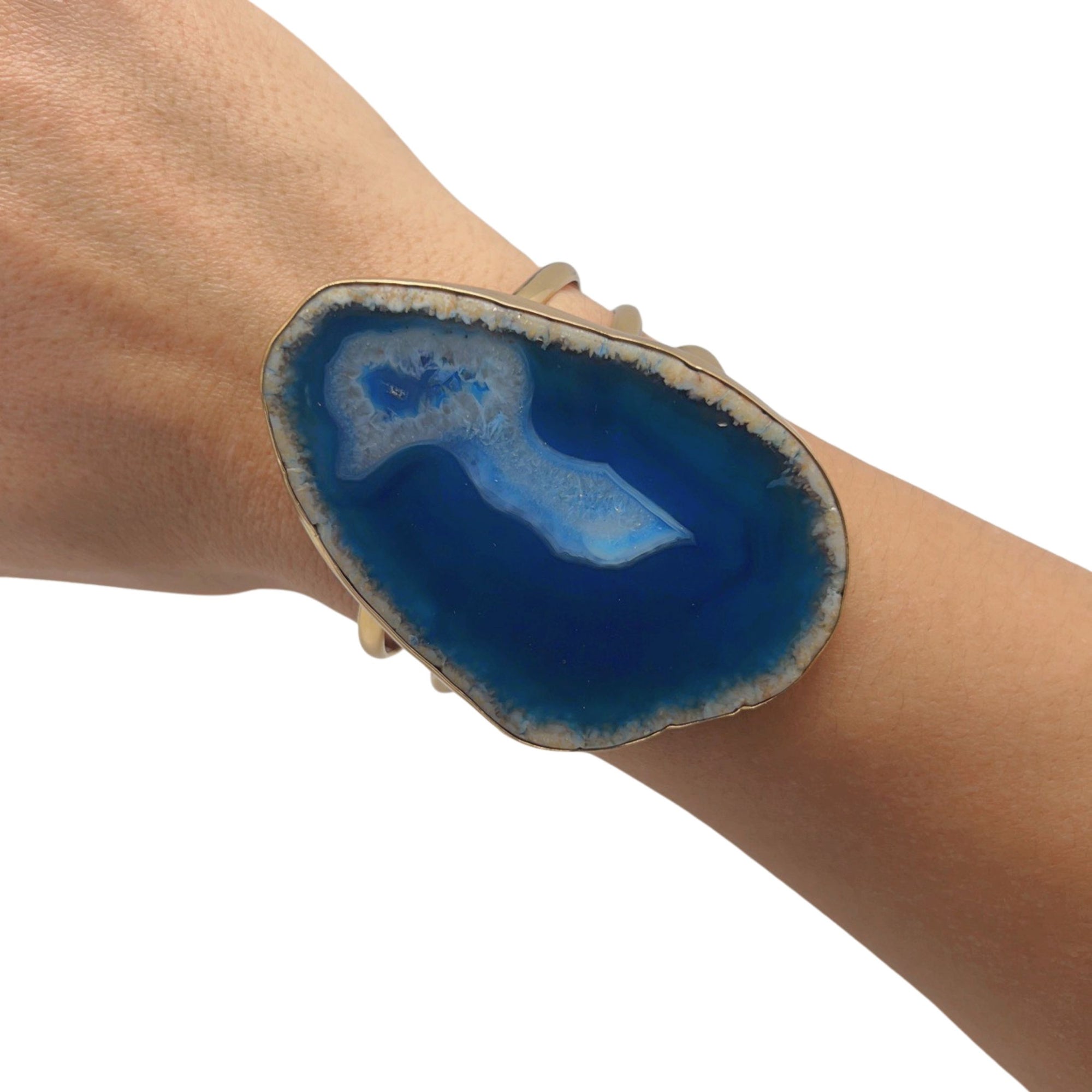 Alchemia Blue Agate Slice Multi-Band Cuff - Style #33 | Charles Albert Jewelry