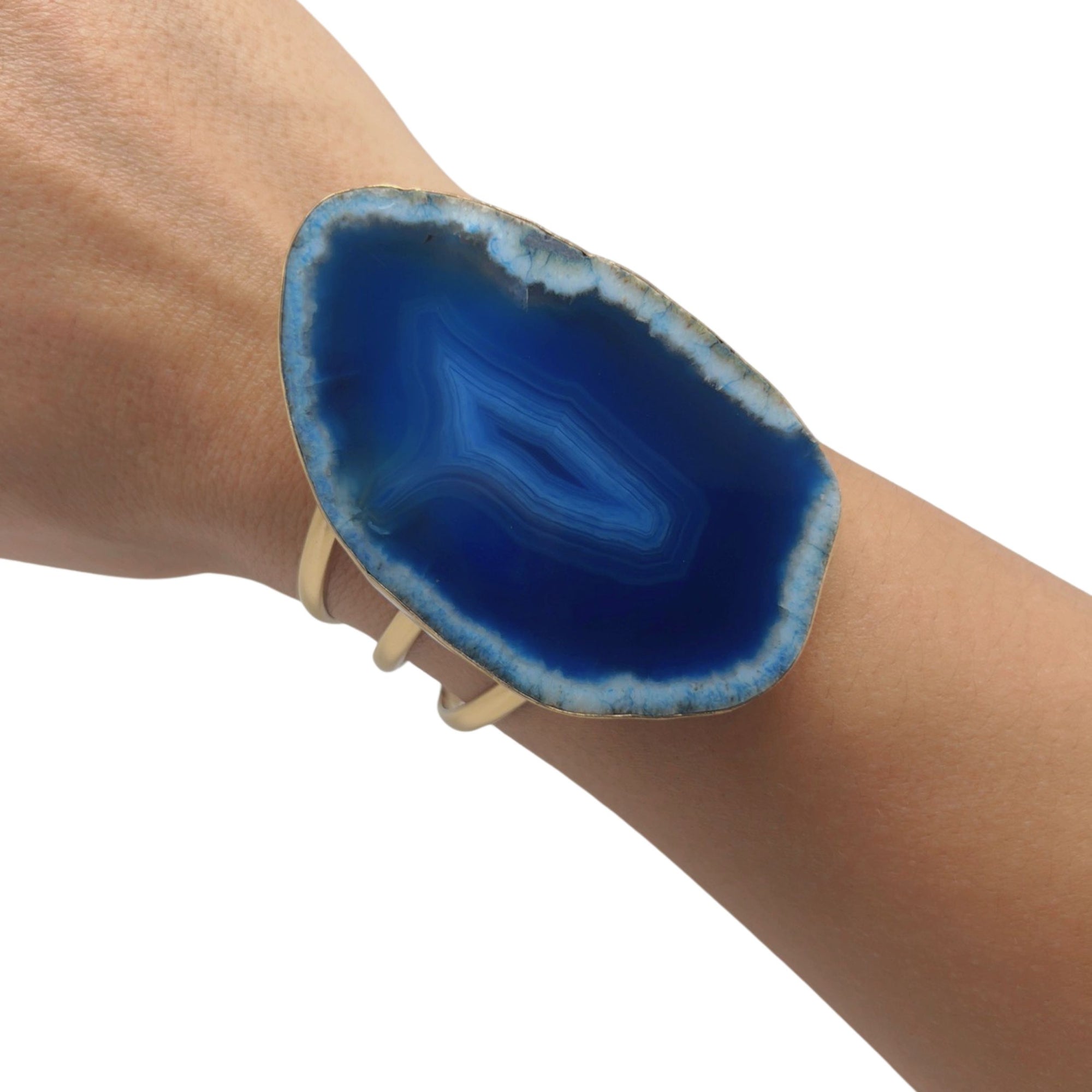 Alchemia Blue Agate Slice Multi-Band Cuff - Style #35 | Charles Albert Jewelry