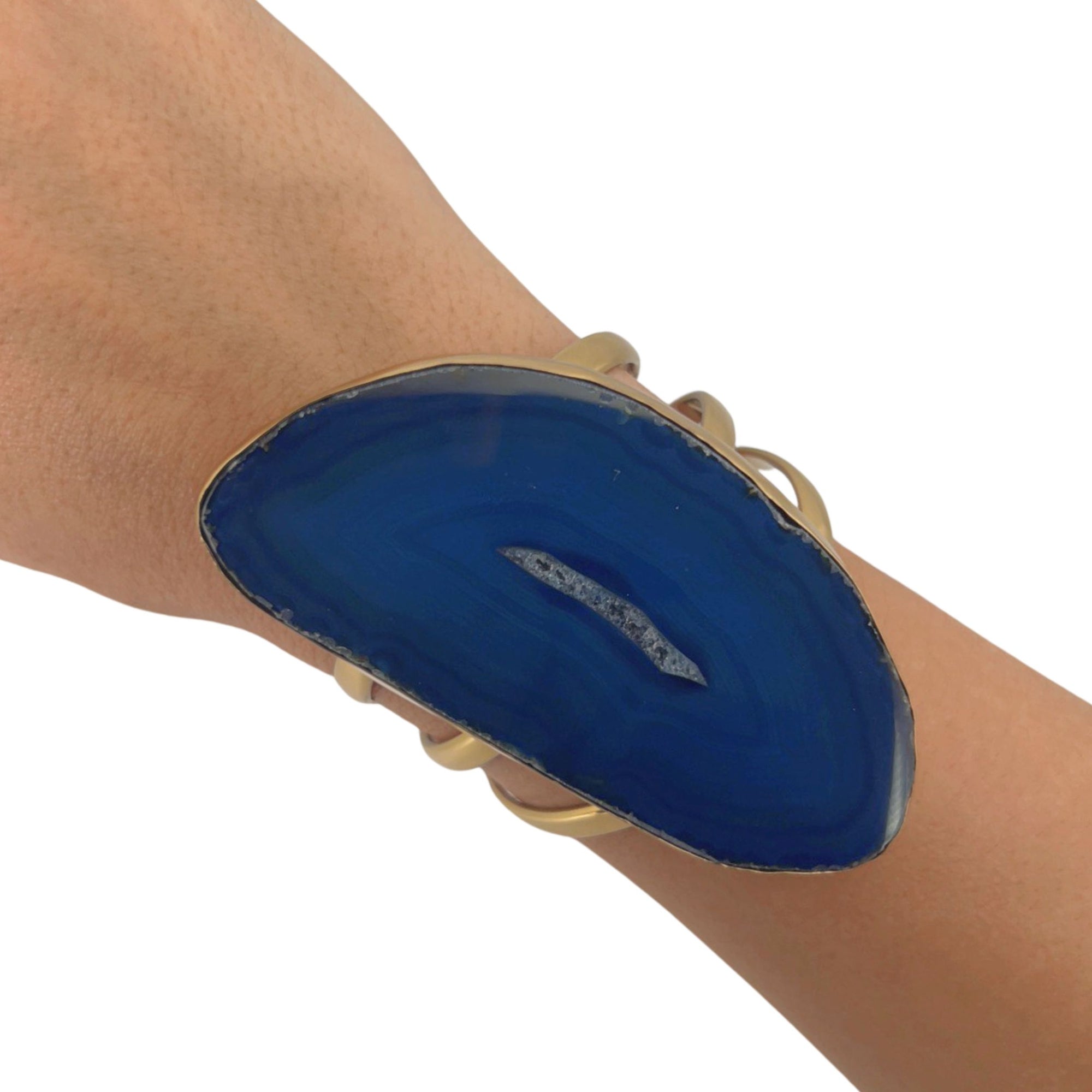 Alchemia Blue Agate Slice Multi-Band Cuff - Style #4 | Charles Albert Jewelry