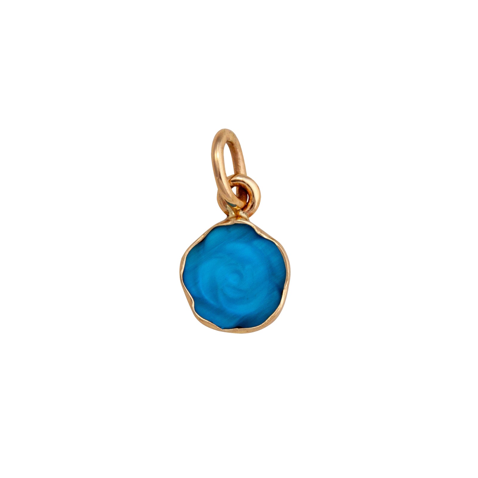 Alchemia Blue Fiber Optic Rose Charm Pendant | Charles Albert Jewelry