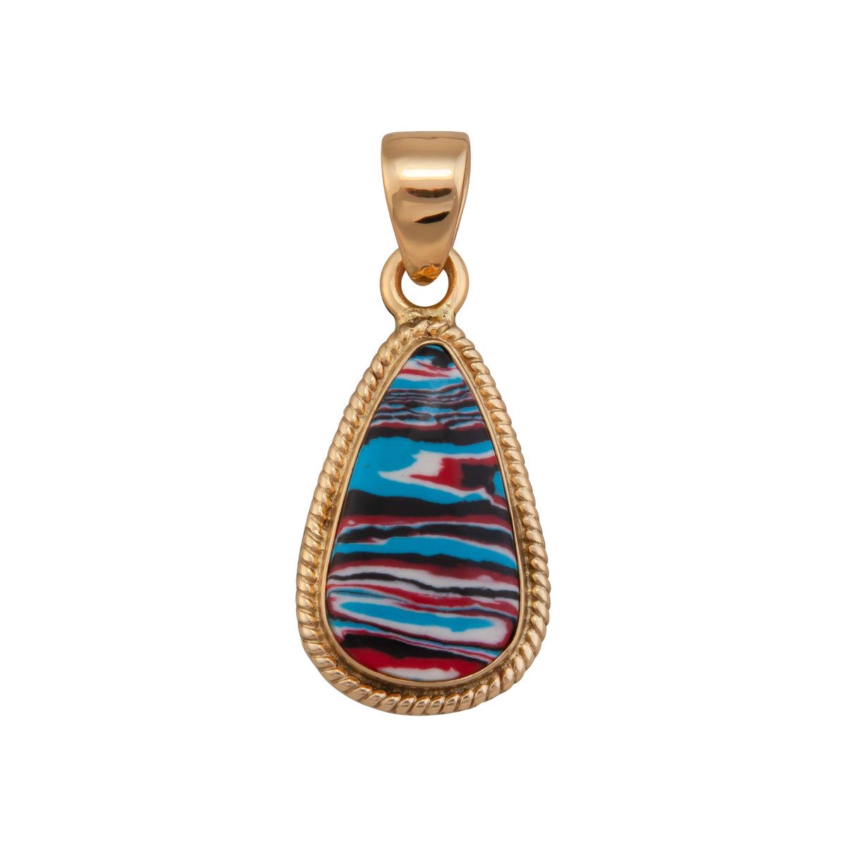 Alchemia Blue Fordite Teardrop Rope Pendant | Charles Albert Jewelry