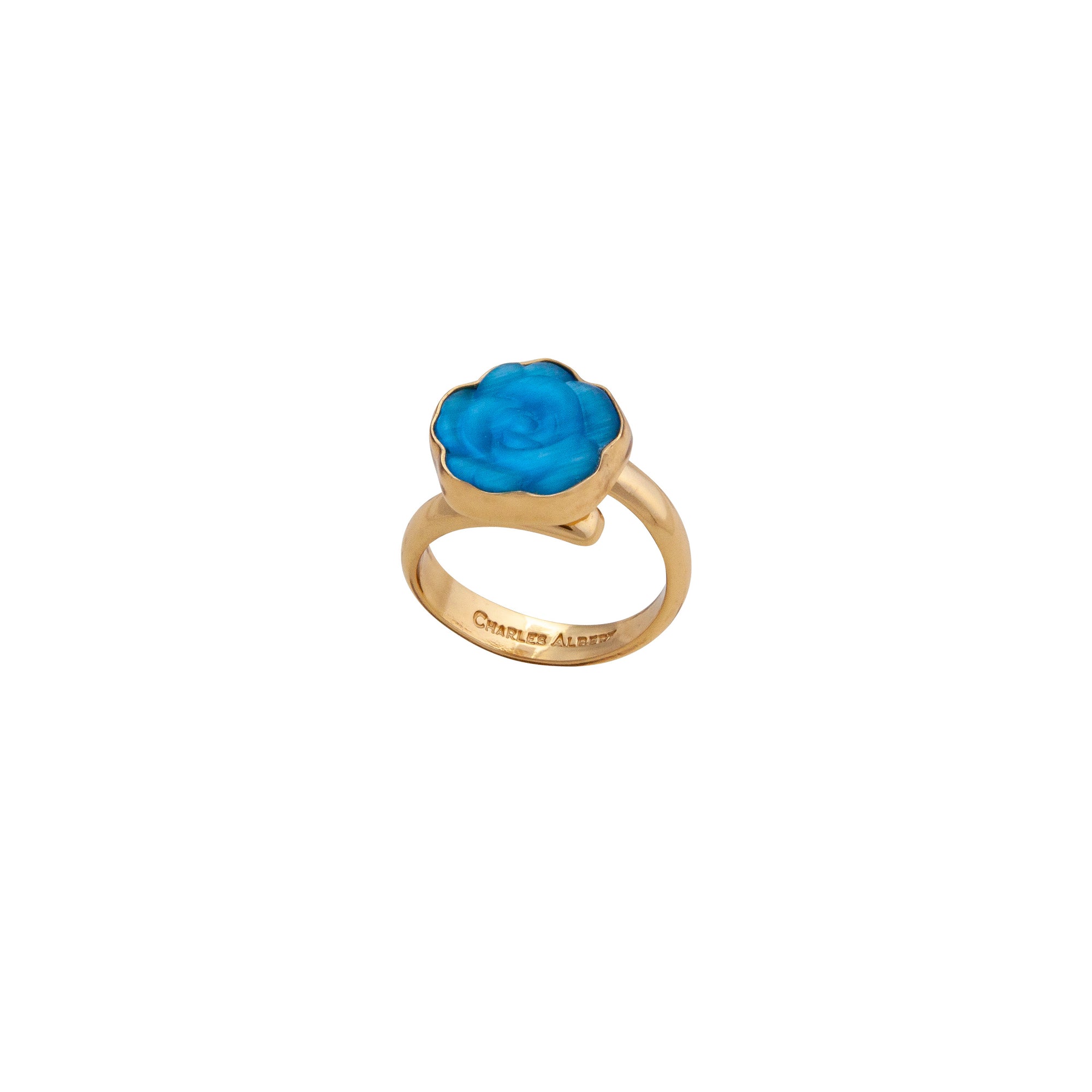 Alchemia Blue Rose Fiber Optic Petite Adjustable Ring | Charles Albert Jewelry