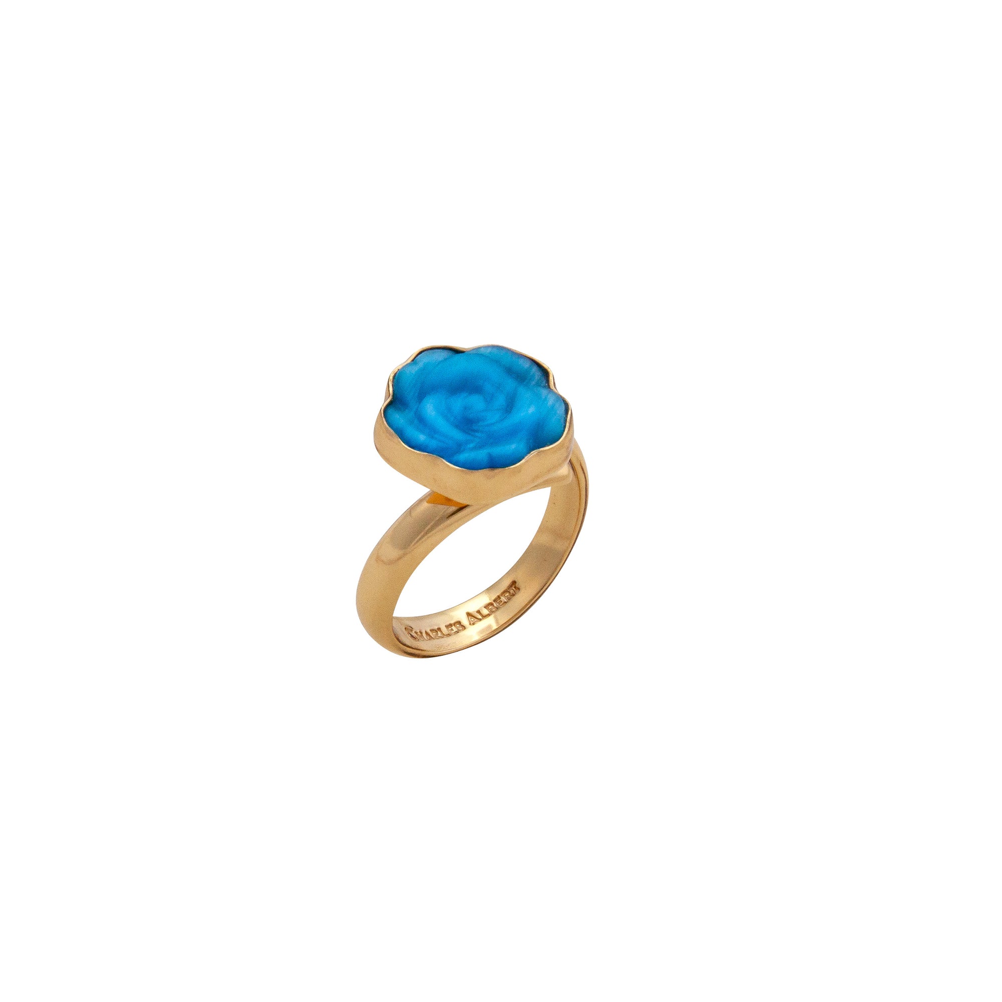 Alchemia Blue Rose Fiber Optic Petite Adjustable Ring | Charles Albert Jewelry