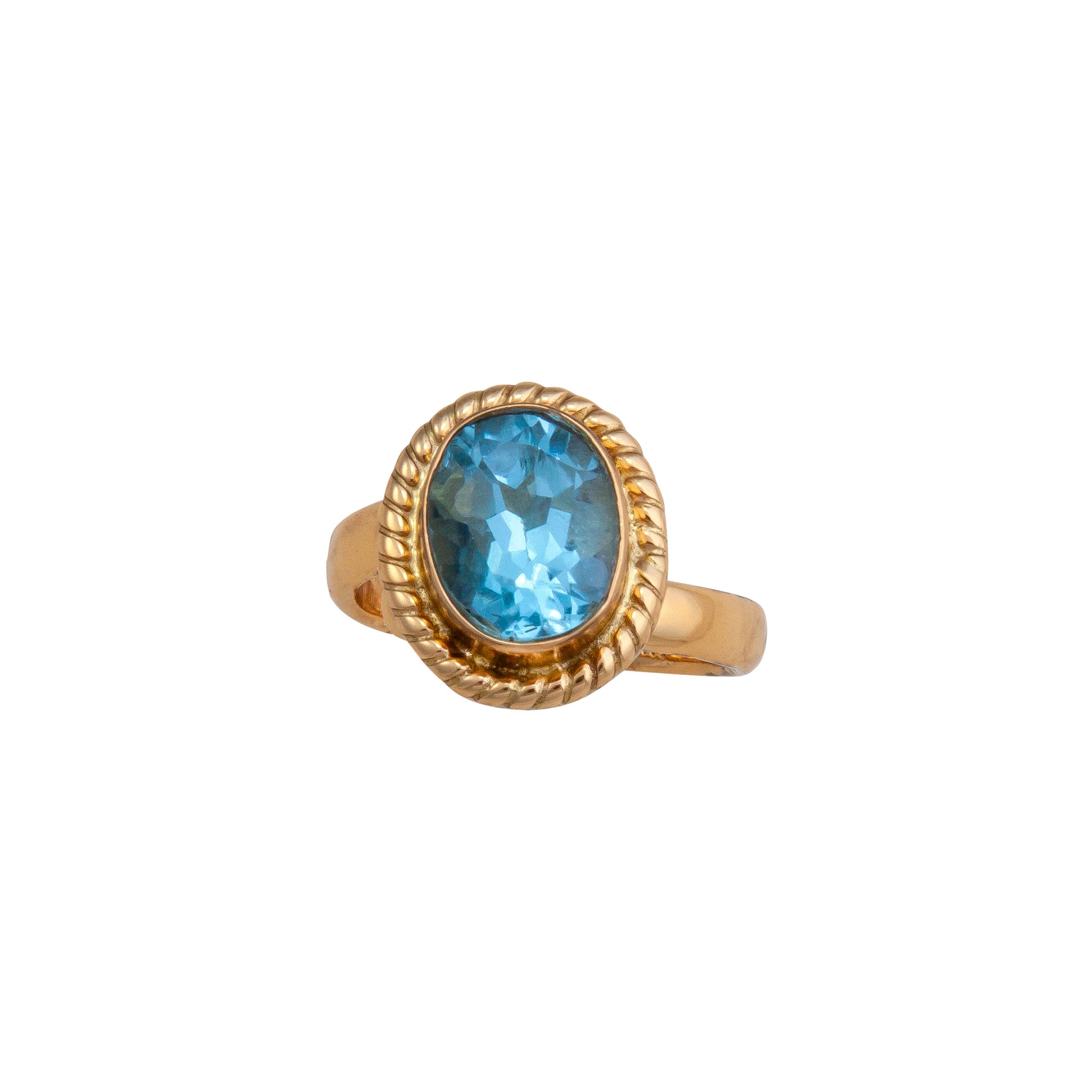 Alchemia Blue Topaz Oval Rope Adjustable Ring | Charles Albert Jewelry