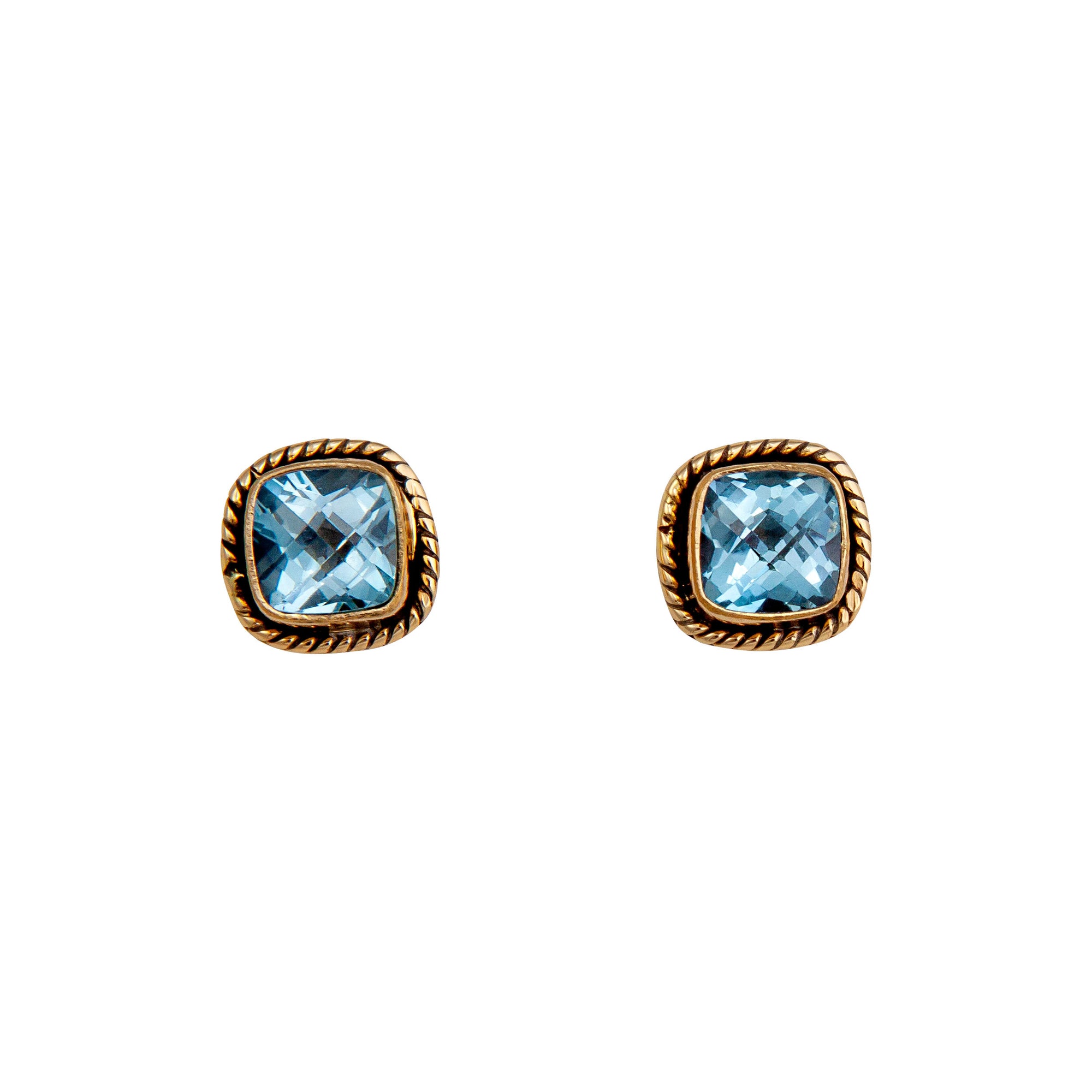 Alchemia Blue Topaz Rope Post Earrings | Charles Albert Jewelry