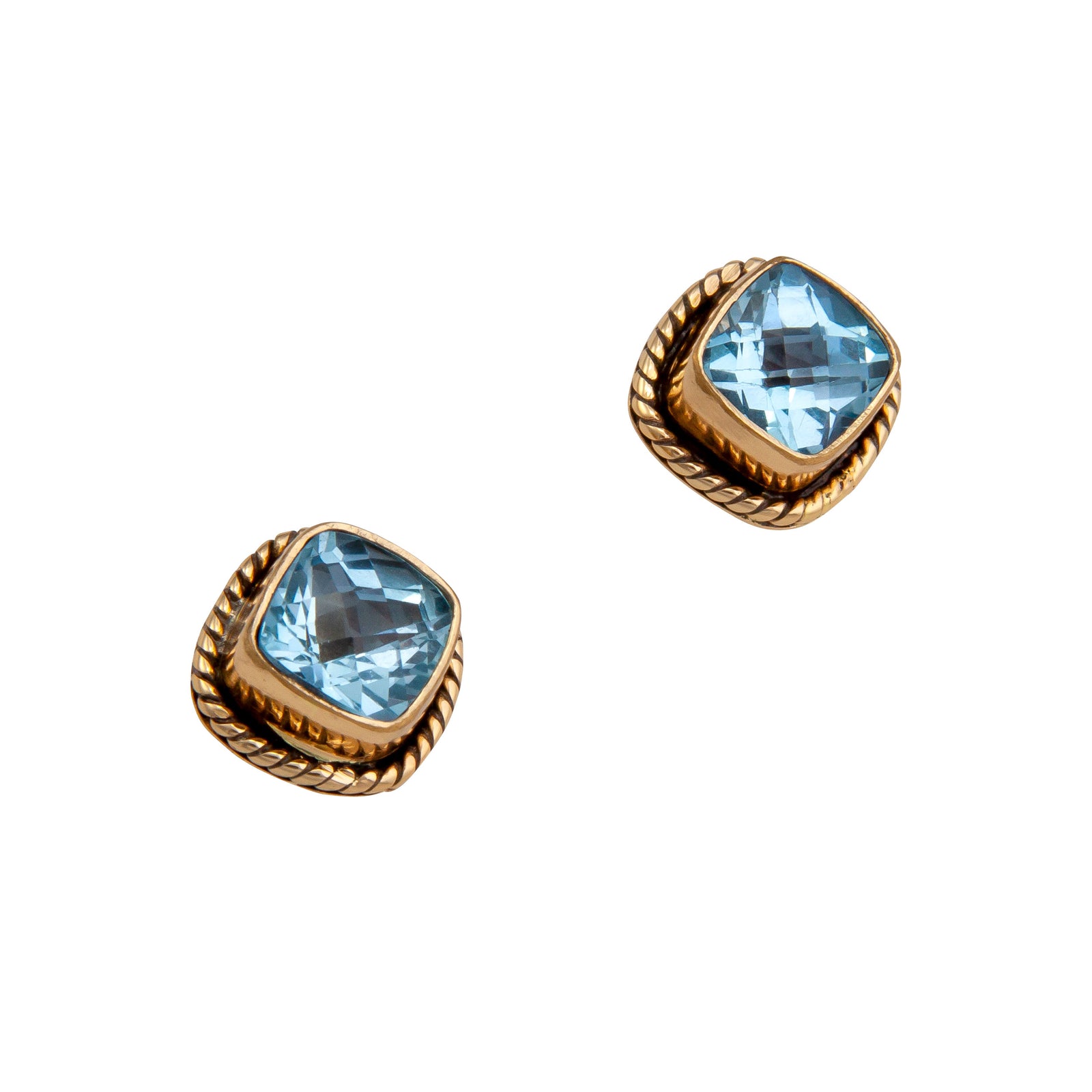 Alchemia Blue Topaz Rope Post Earrings | Charles Albert Jewelry