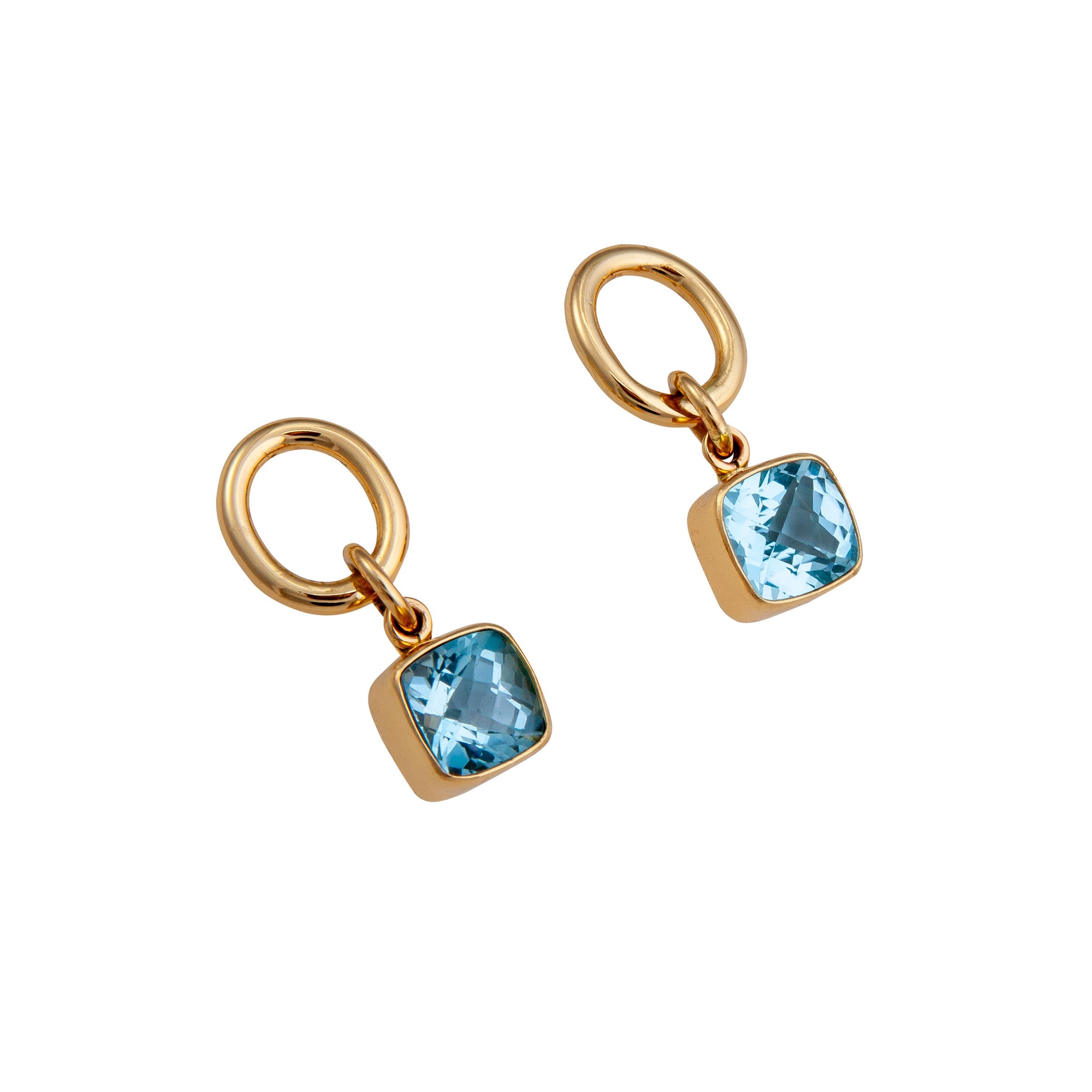 Alchemia Blue Topaz Square Round Post Earrings | Charles Albert Jewelry