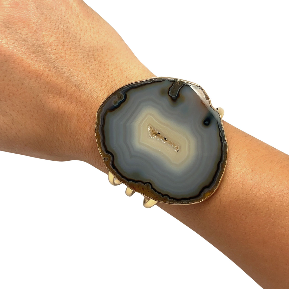 Alchemia Brown/Nude Agate Slice Multi-Band Cuff - Style #15 | Charles Albert Jewelry