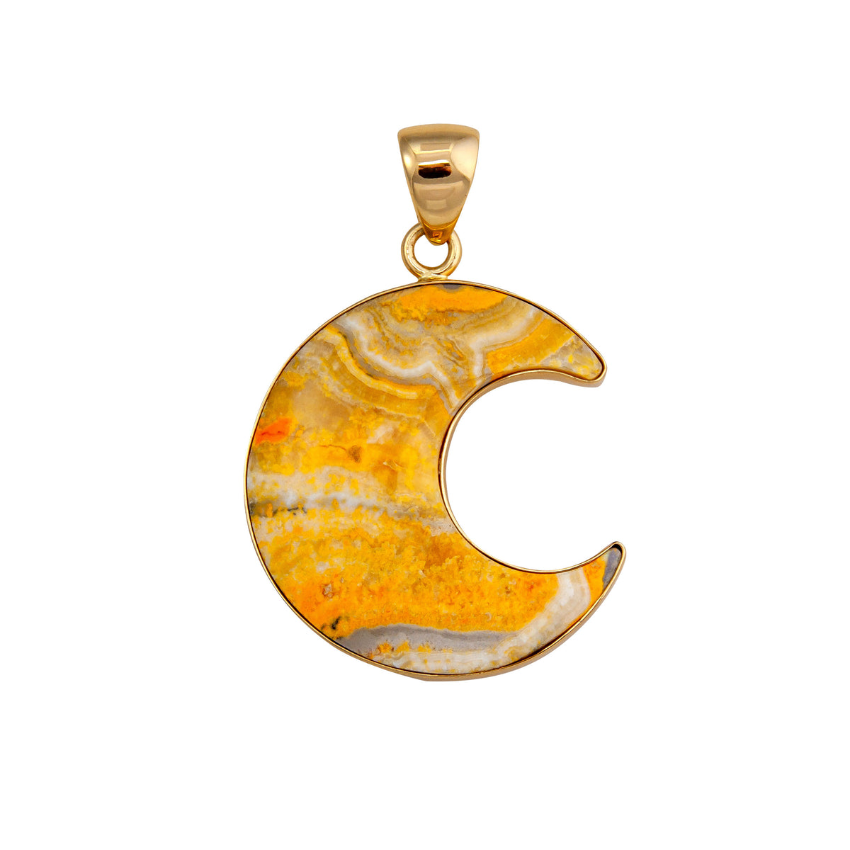 Alchemia Bumblebee Jasper Moon Pendant | Charles Albert Jewelry