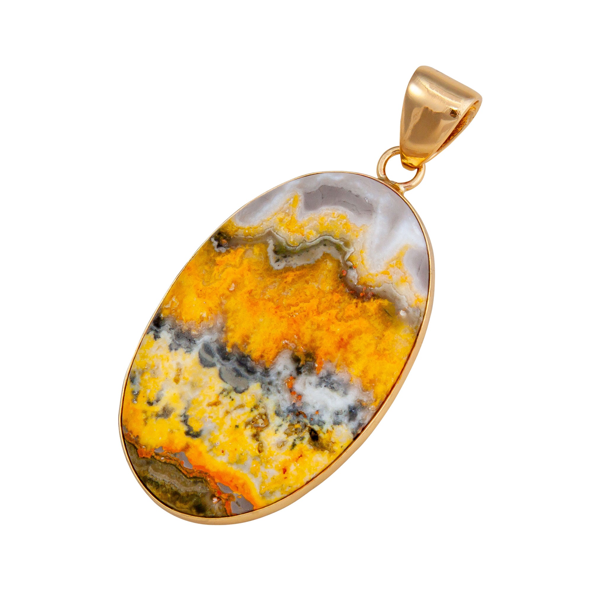 Alchemia Bumblebee Jasper Oval Pendant | Charles Albert Jewelry