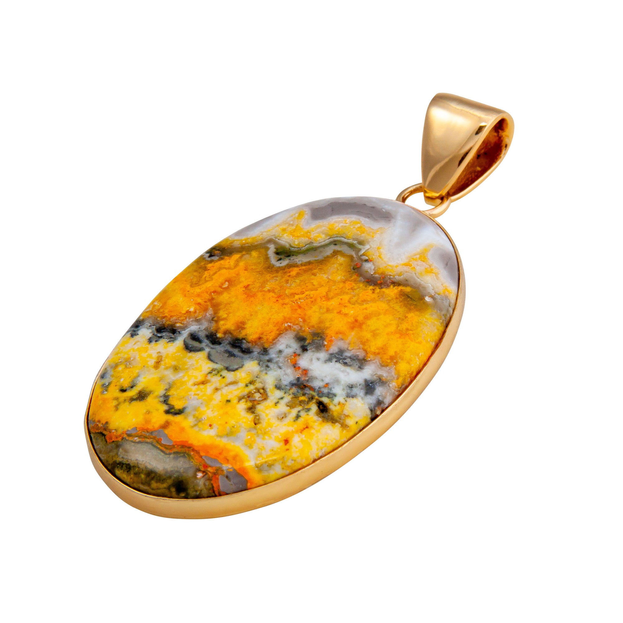 Alchemia Bumblebee Jasper Oval Pendant | Charles Albert Jewelry