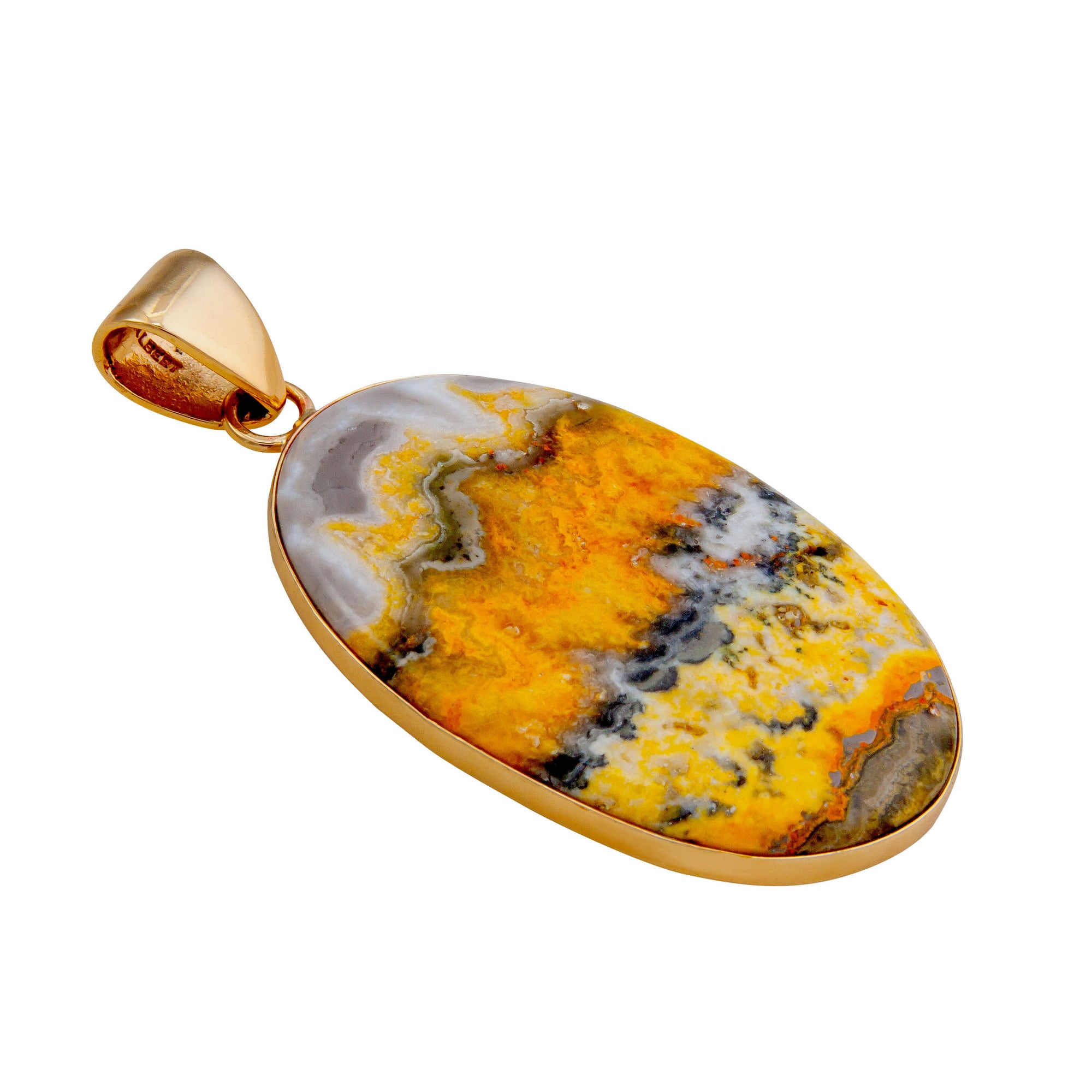 Alchemia Bumblebee Jasper Oval Pendant | Charles Albert Jewelry