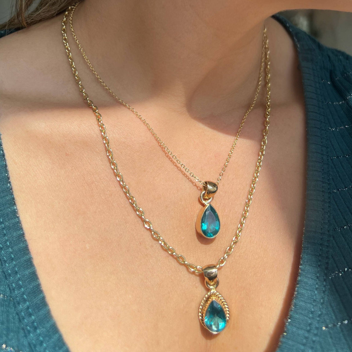 Alchemia Chrome Dioptase Teardrop Rope Pendant | Charles Albert Jewelry