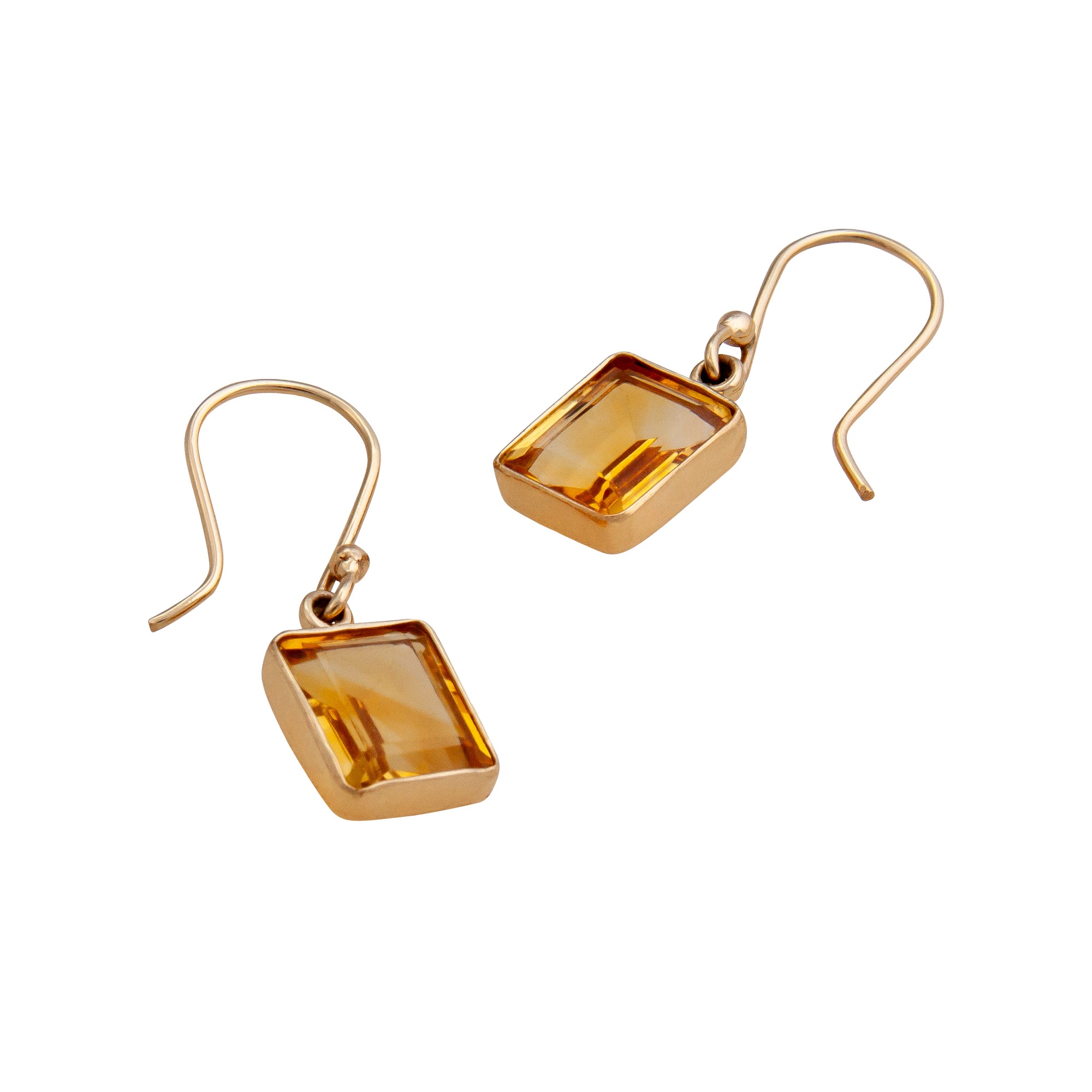 Alchemia Citrine Rectangle Drop Earrings | Charles Albert Jewelry