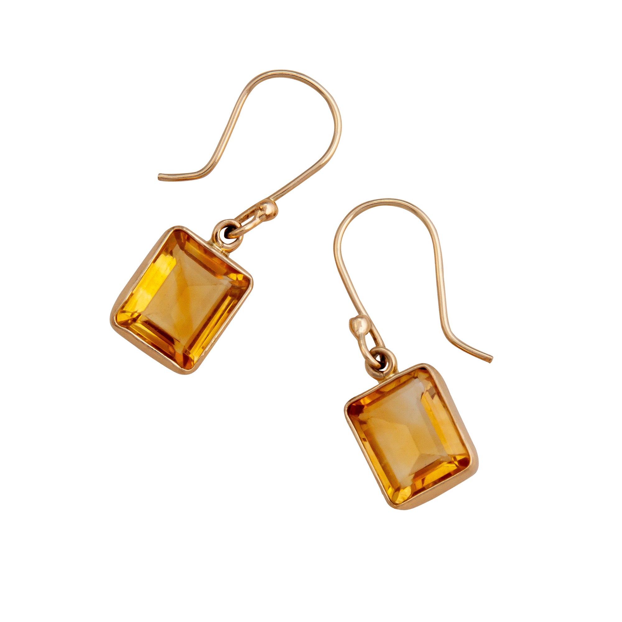 Alchemia Citrine Rectangle Drop Earrings | Charles Albert Jewelry