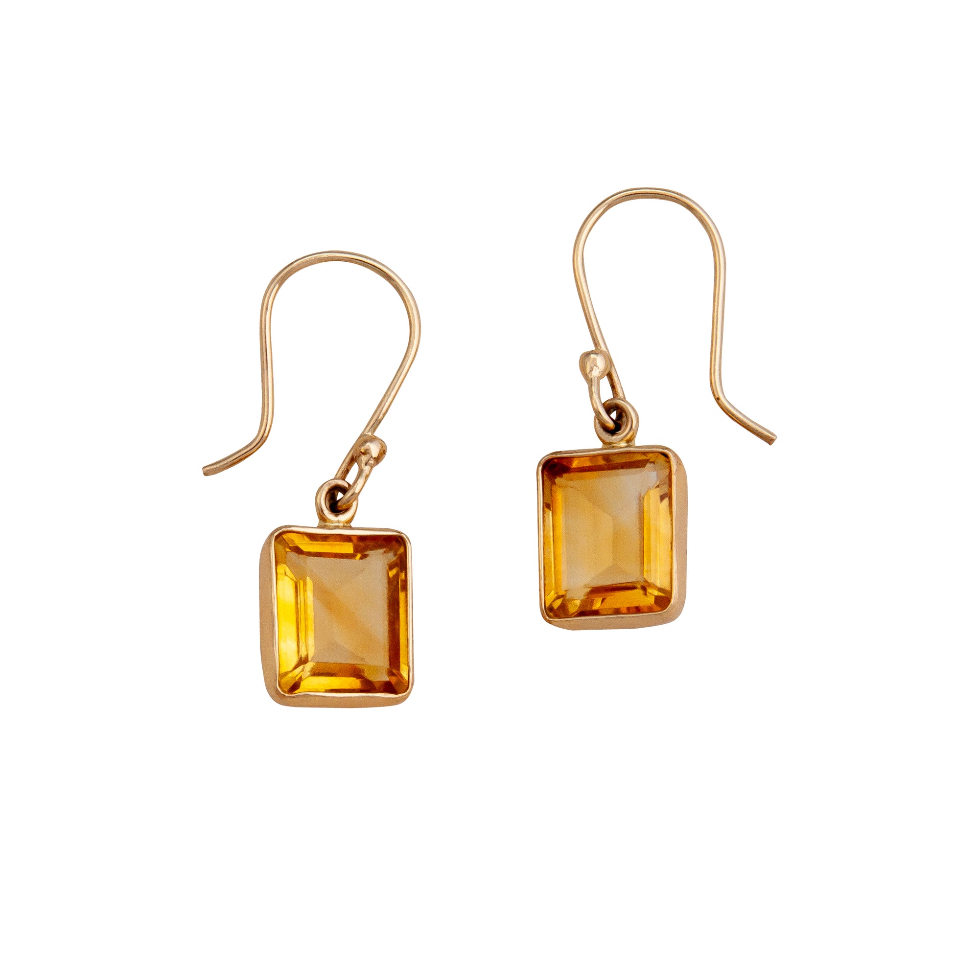 Alchemia Citrine Rectangle Drop Earrings | Charles Albert Jewelry