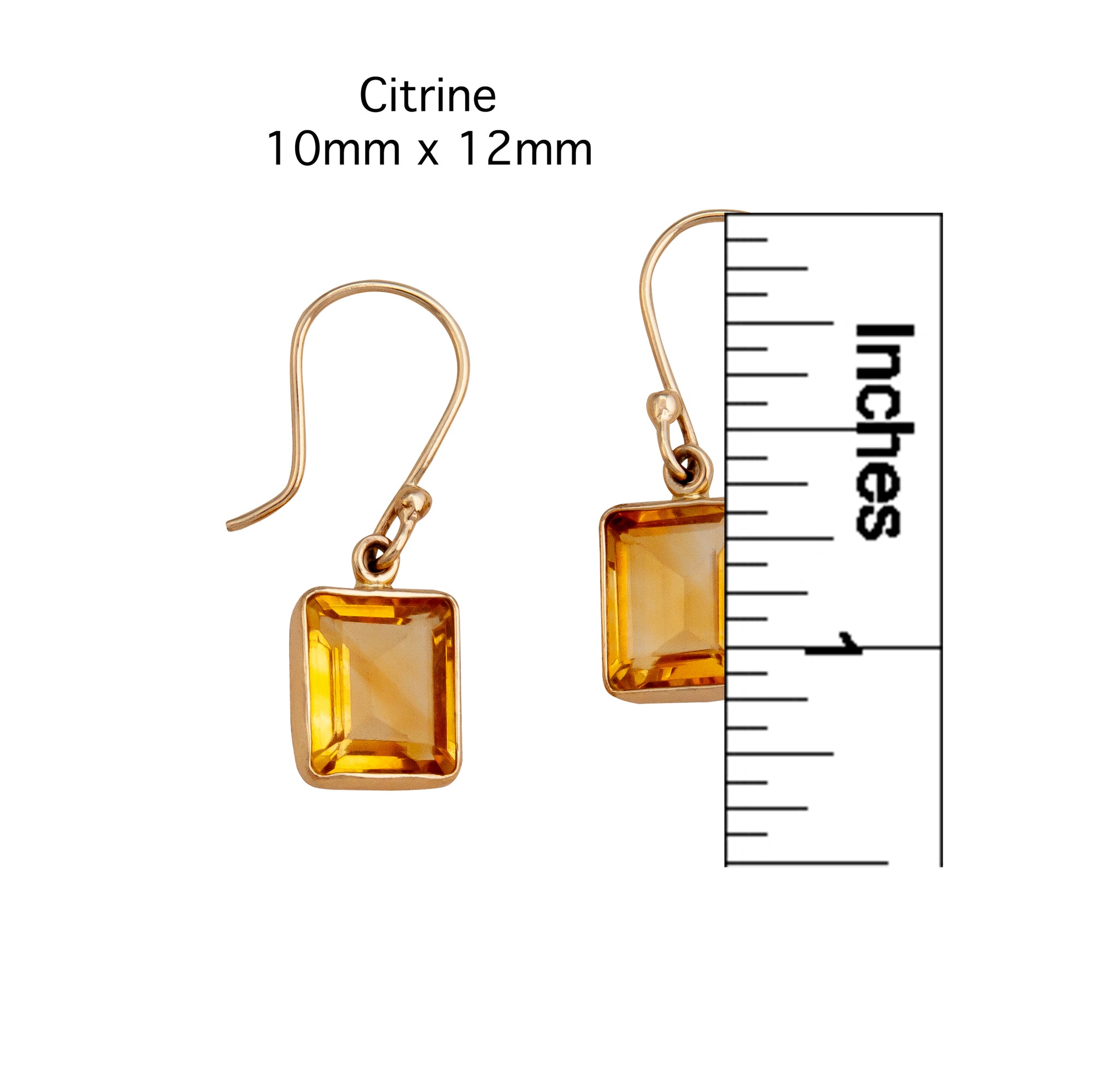 Alchemia Citrine Rectangle Drop Earrings | Charles Albert Jewelry