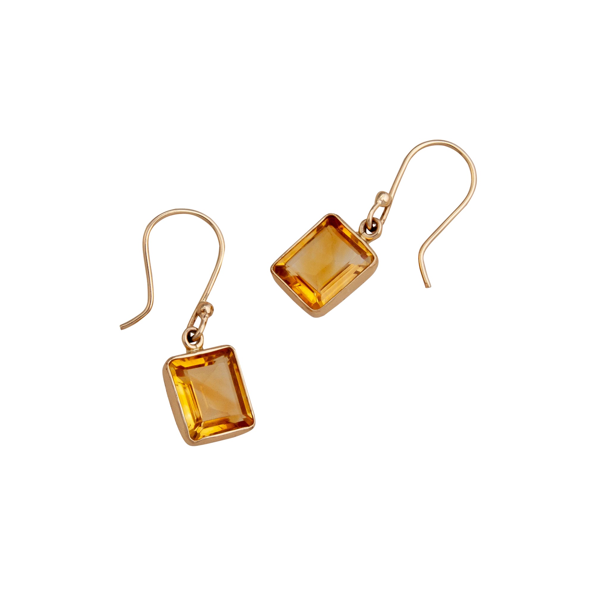 Alchemia Citrine Rectangle Drop Earrings | Charles Albert Jewelry