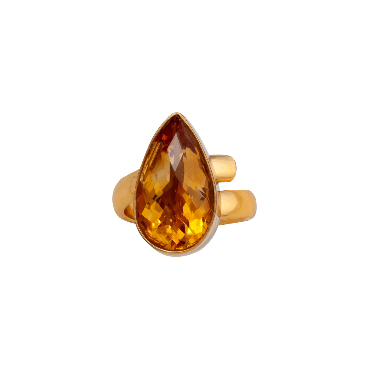 Alchemia Citrine Teardrop Adjustable Ring | Charles Albert Jewelry