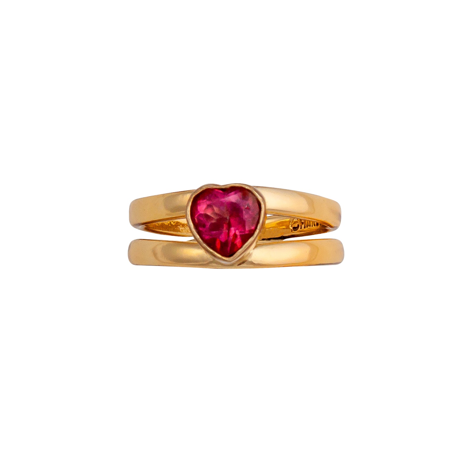 Alchemia Coated Quartz Heart Cuff Ring | Charles Albert Jewelry