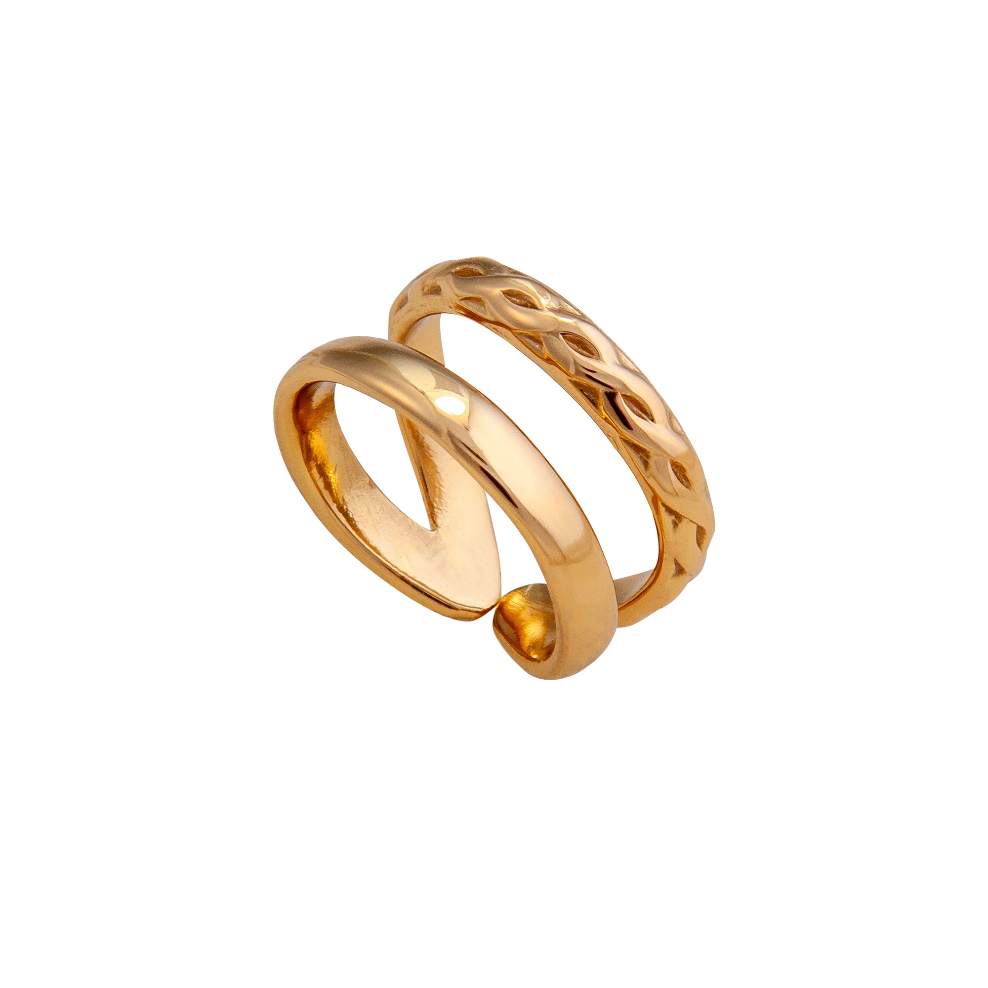 Alchemia Double Twist Band Cuff Ring | Charles Albert Jewelry