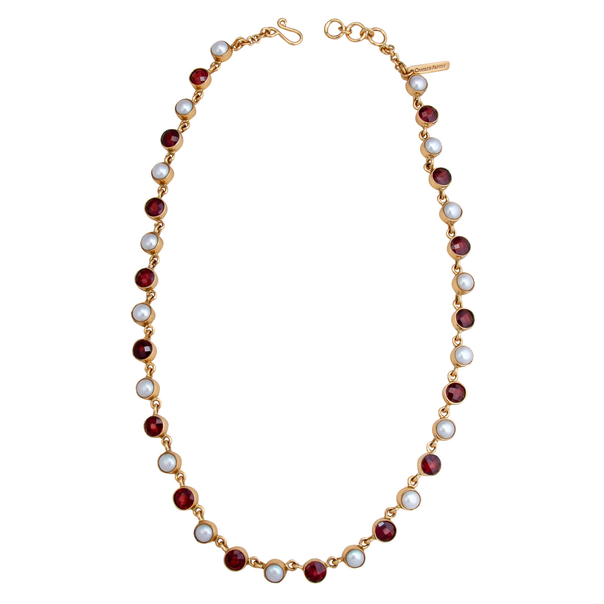 Alchemia Garnet and Pearl Necklace | Charles Albert Jewelry