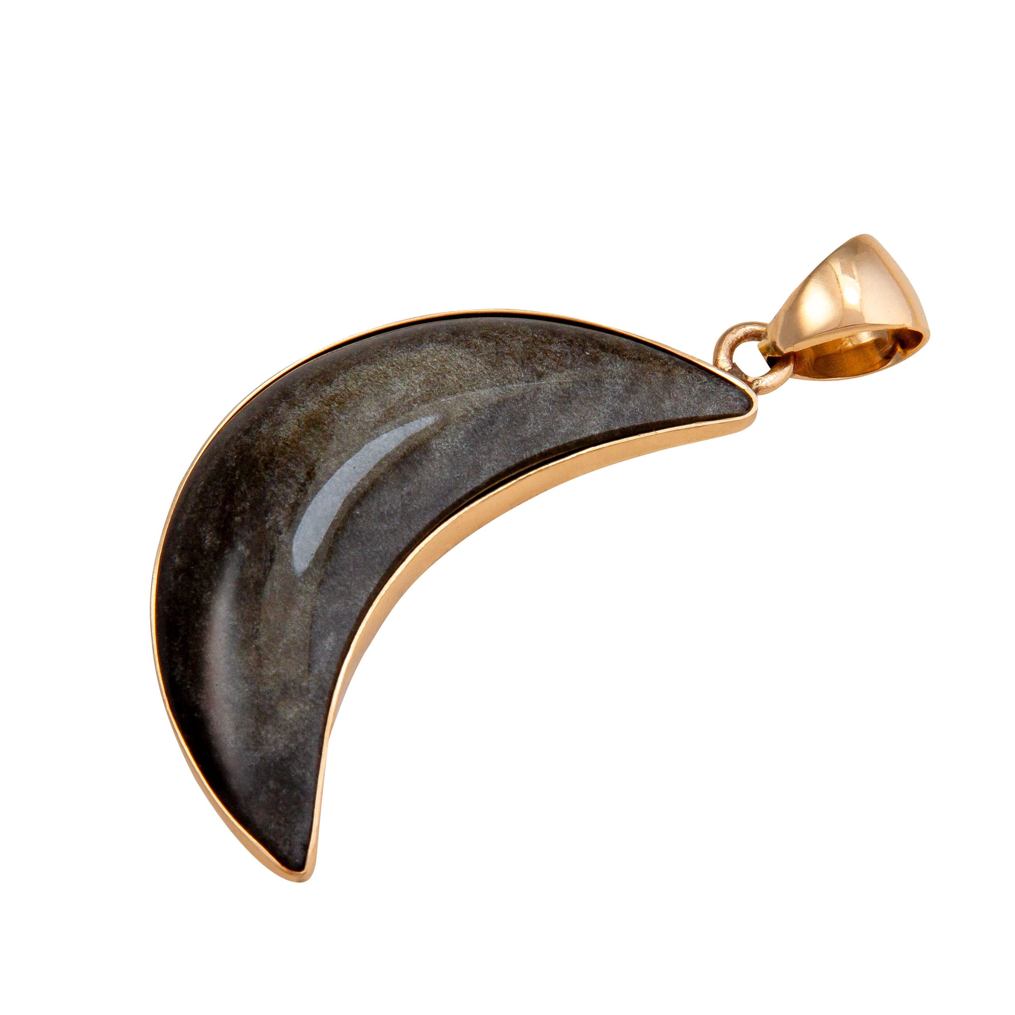 Alchemia Gold Sheen Obsidian Moon Pendant | Charles Albert Jewelry