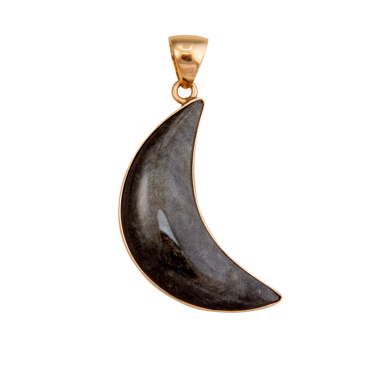 Alchemia Gold Sheen Obsidian Moon Pendant | Charles Albert Jewelry