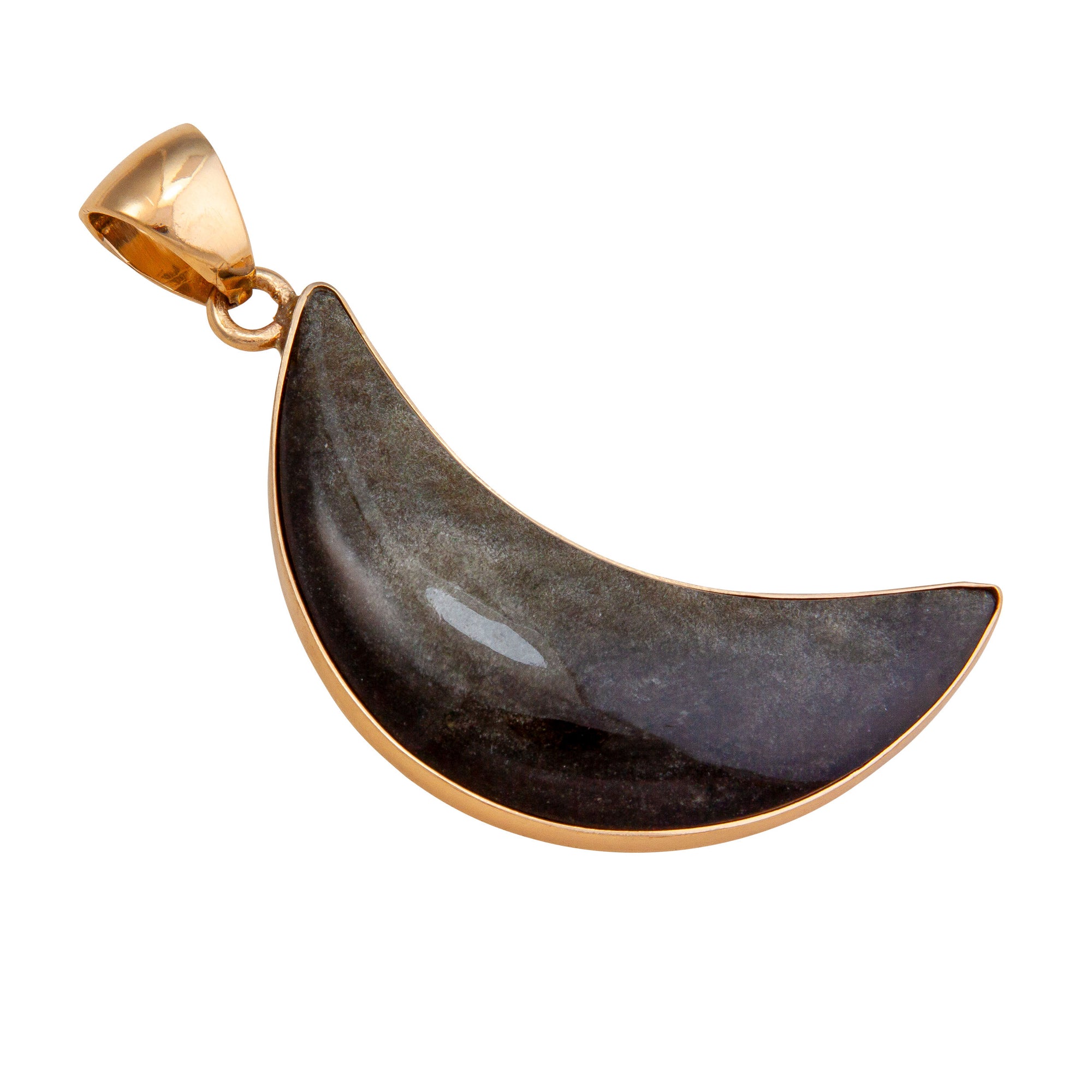 Alchemia Gold Sheen Obsidian Moon Pendant | Charles Albert Jewelry