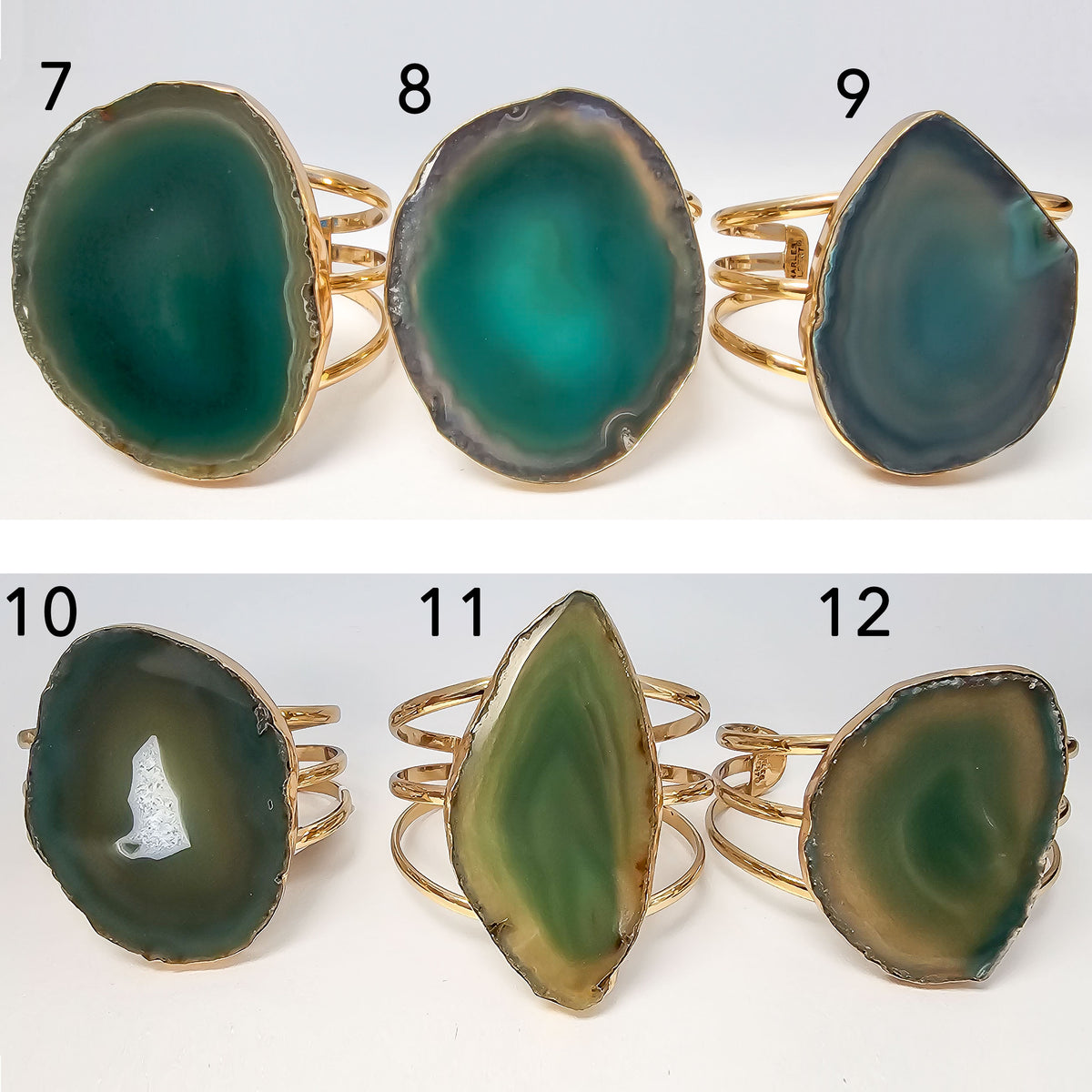 Alchemia Green Agate Slice Multi-Band Cuff | Charles Albert Jewelry