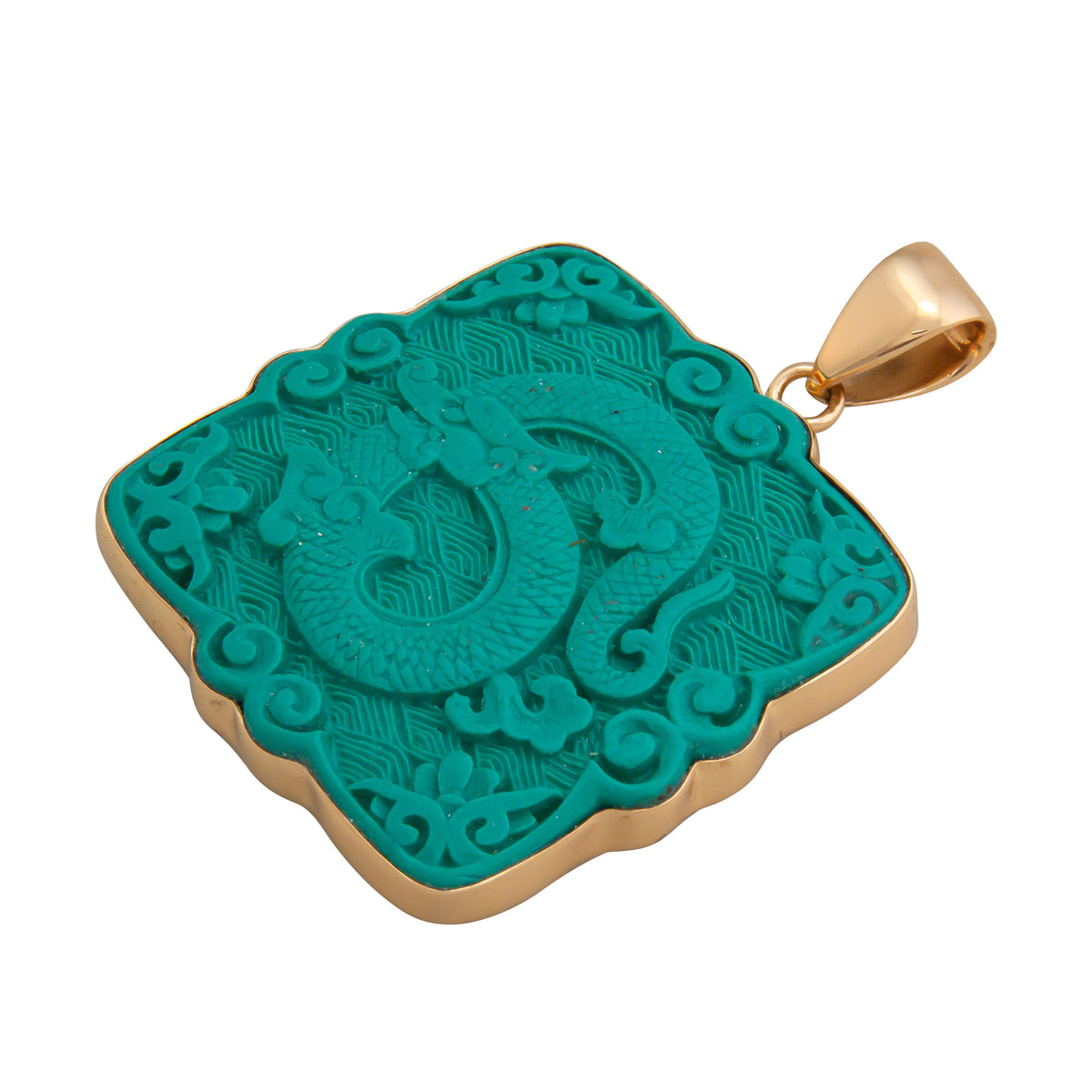 Alchemia Green Cinnabar Dragon Pendant | Charles Albert Jewelry