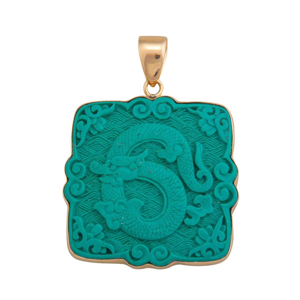 Alchemia Green Cinnabar Dragon Pendant | Charles Albert Jewelry