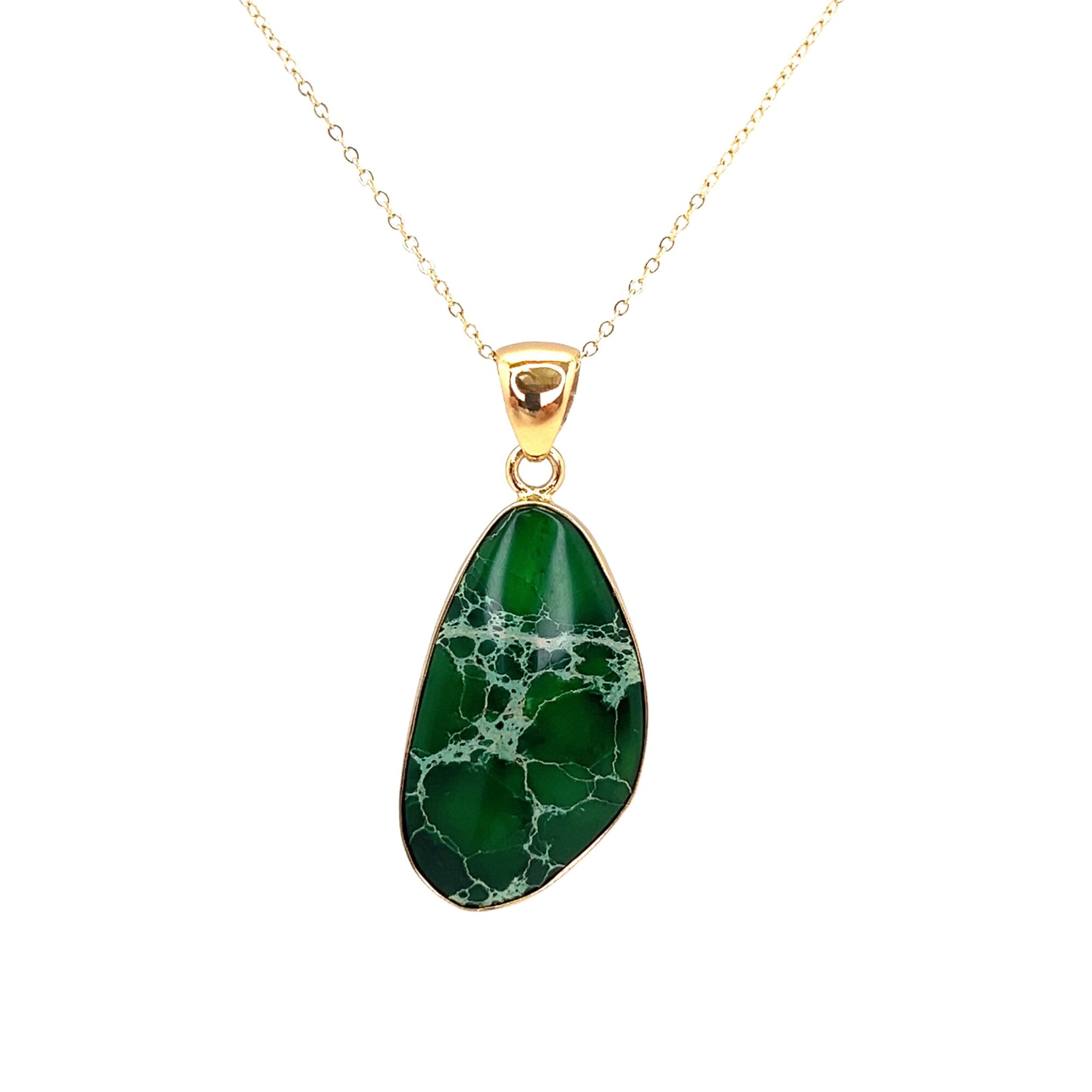 Alchemia Green Color-Enhanced Jasper Pendant - Style #11 | Charles Albert Jewelry