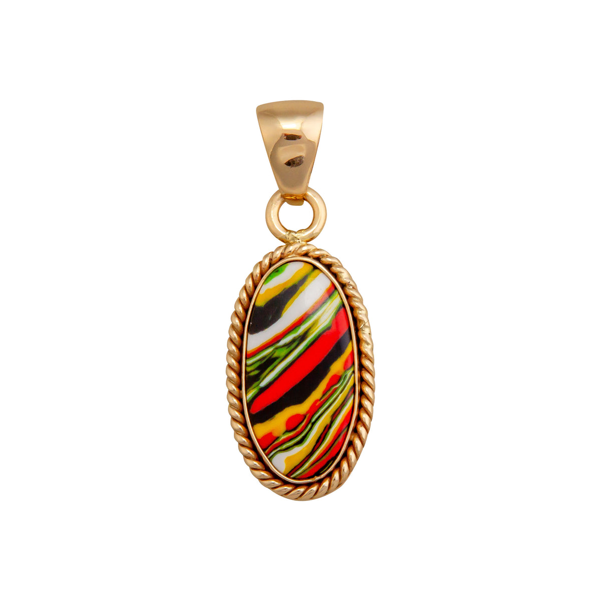 Alchemia Green Fordite Rope Pendant | Charles Albert Jewelry