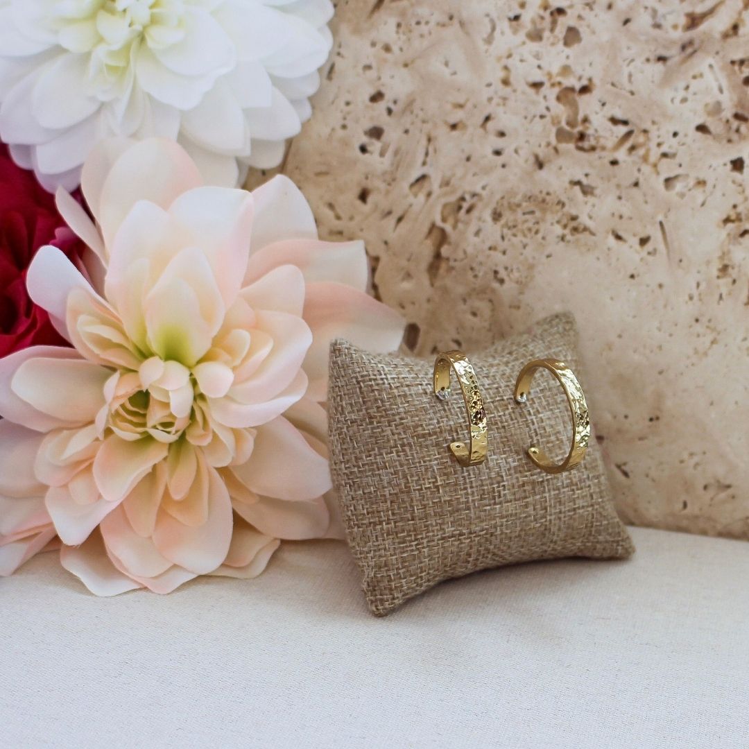 Alchemia Hammered Flat Hoop Earring - 30mm | Charles Albert Jewelry