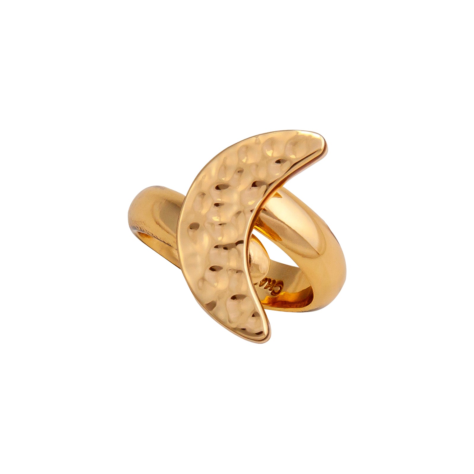 Alchemia Hammered Moon Adjustable Ring | Charles Albert Jewelry