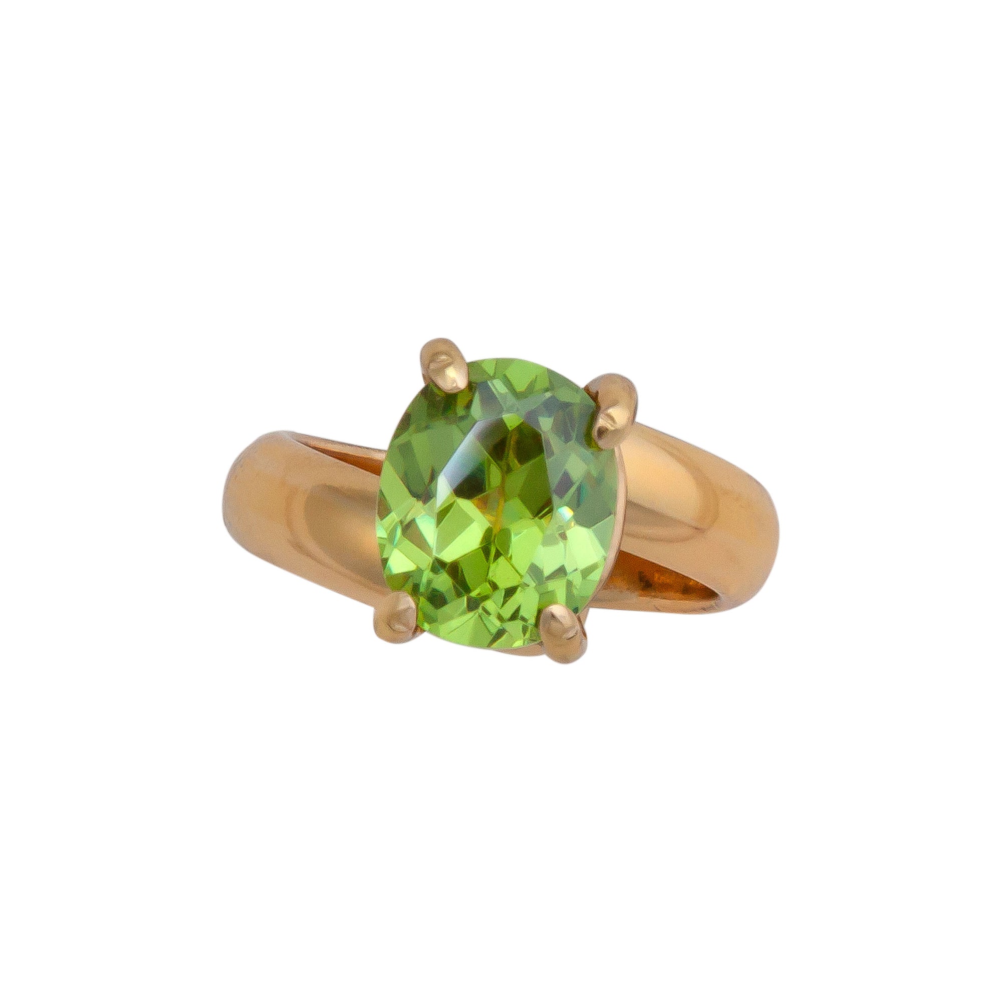 Alchemia Lab Created Peridot Oval Prong Set Adjustable Ring | Charles Albert Jewelry