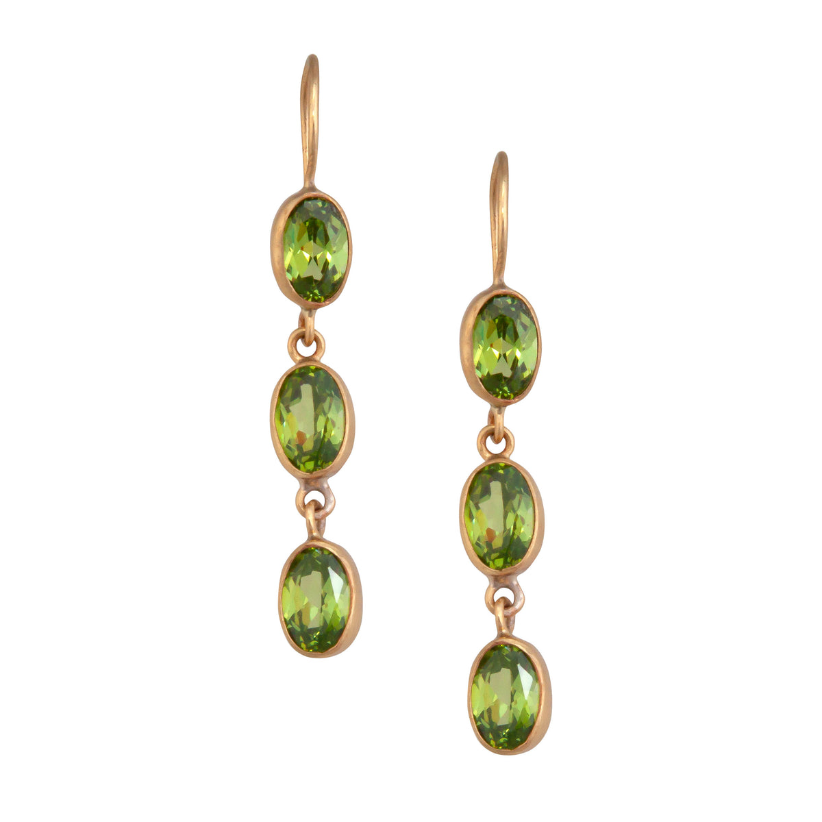 Alchemia Lab Created Peridot Triple Drop Earrings | Charles Albert Jewelry