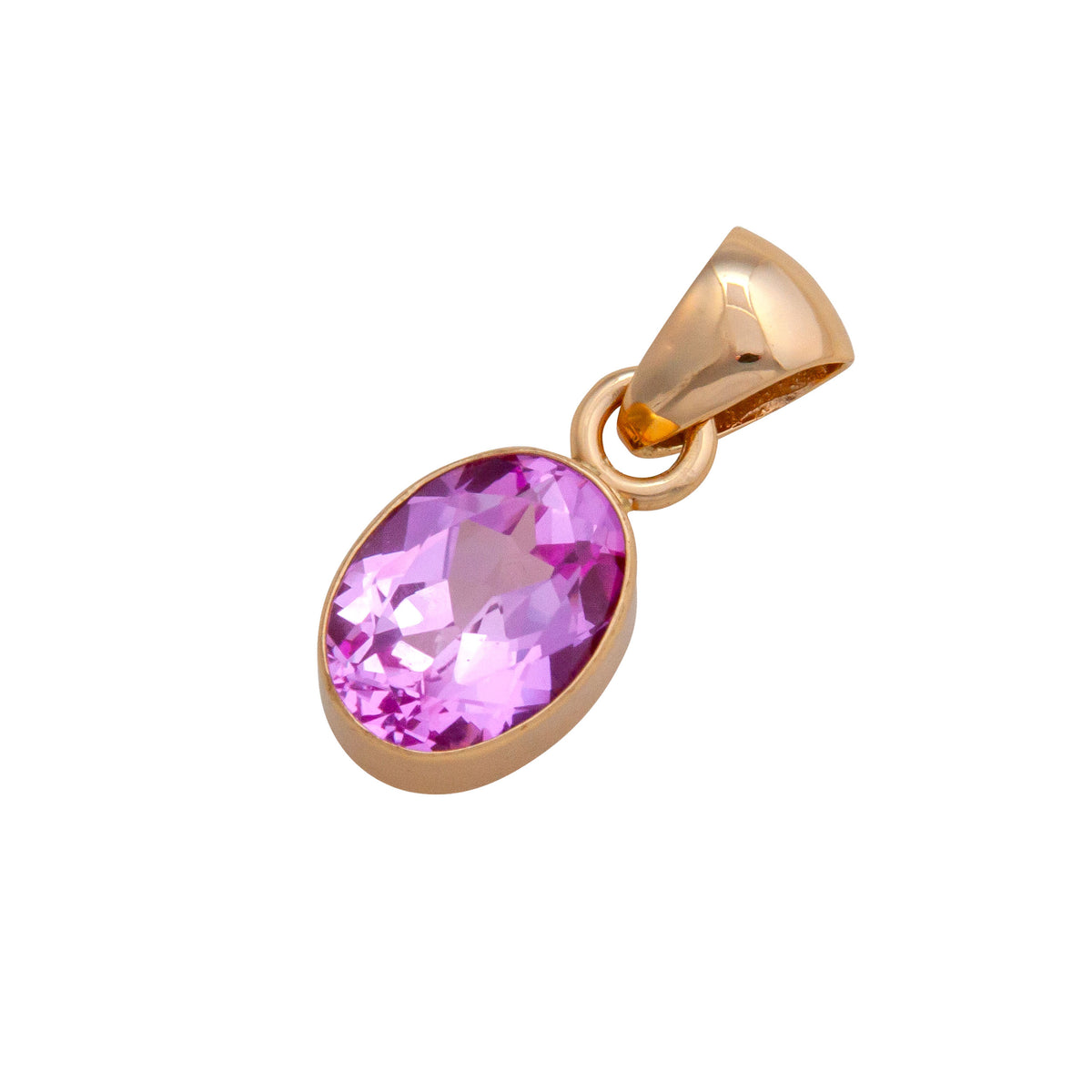 Alchemia Lab Created Pink Sapphire Oval Pendant | Charles Albert Jewelry